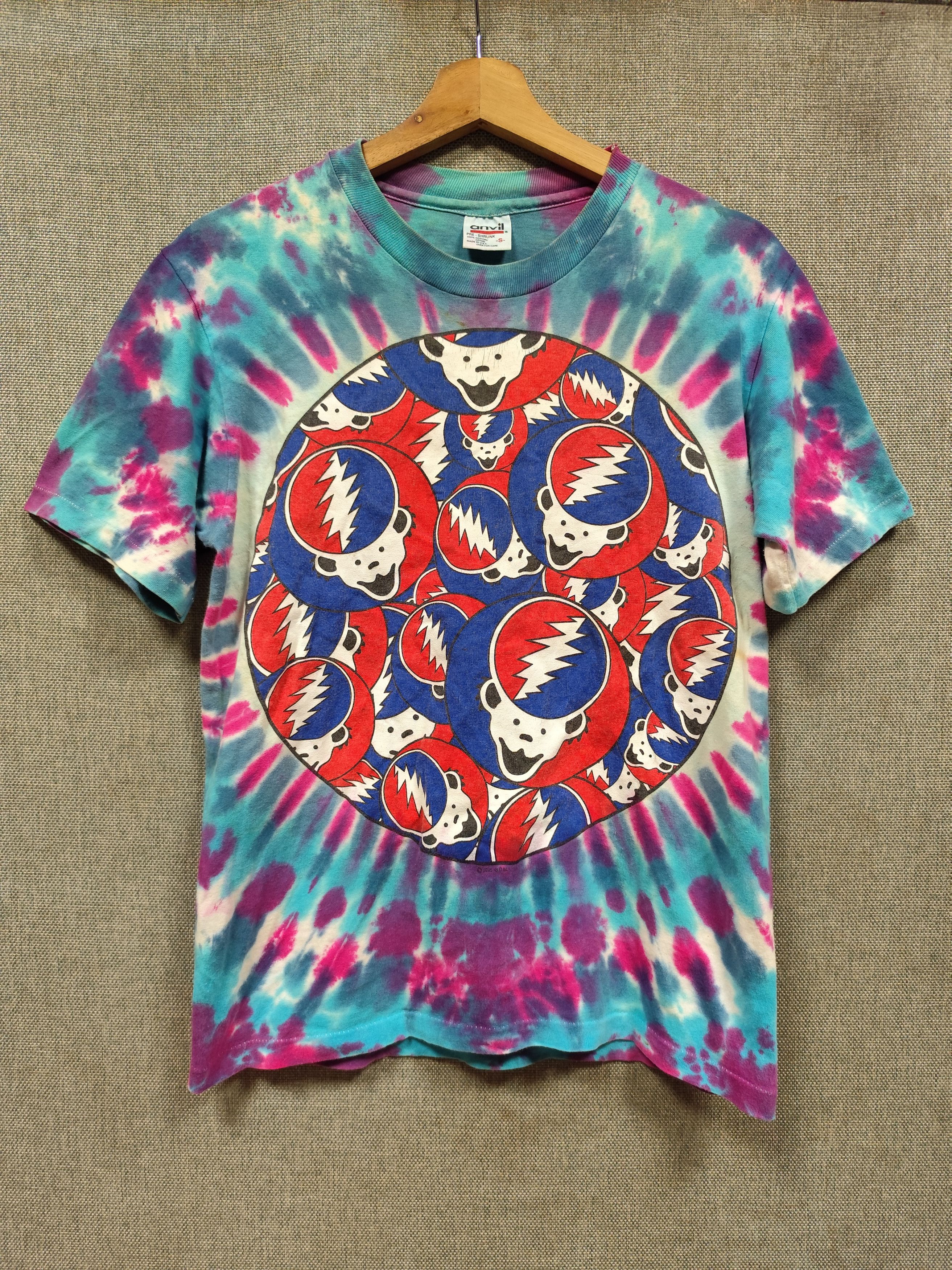 VINTAGE 90s top GRATEFUL DEAD tie dye rock band 1993 tee shirt