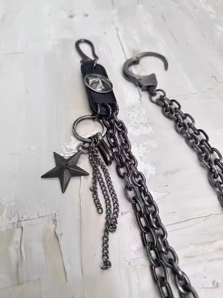 Vintage Cowhide Bilayer Stars Tassels Pants Chain Size ONE SIZE - 4 Thumbnail