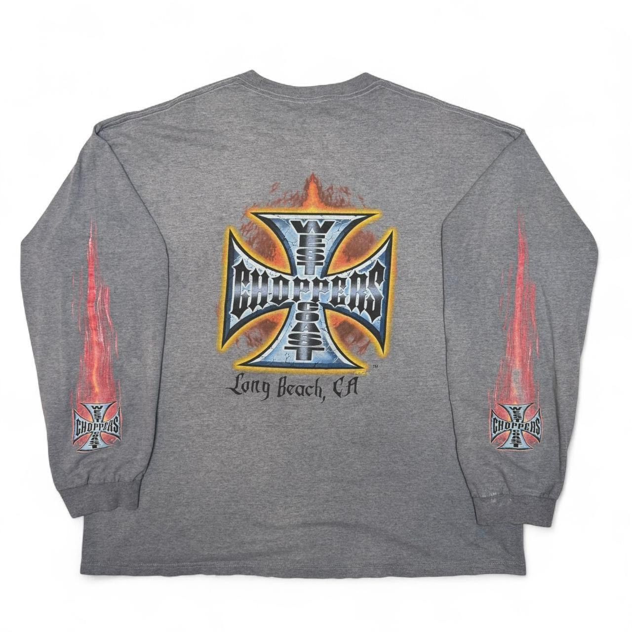 WEST COAST CHOPPERS 00sファイヤー 2000s Grey West Coast Choppers Flame Longsleeve 3XL
