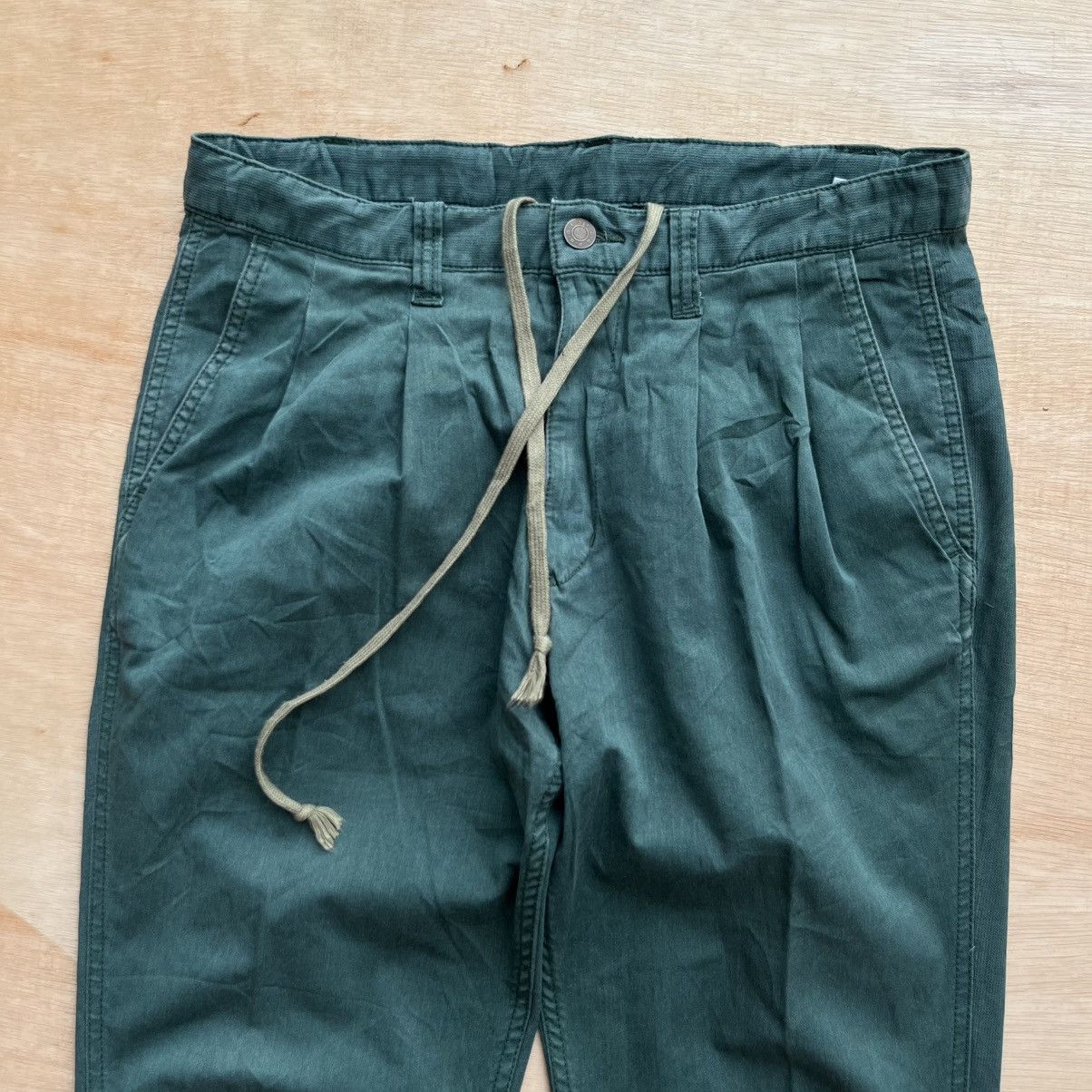 Issey Miyake FRAPBOIS VINTAGE GREEN CHINOS CASUAL STRETCH LONG PANTS Size US 31 - 2 Thumbnail