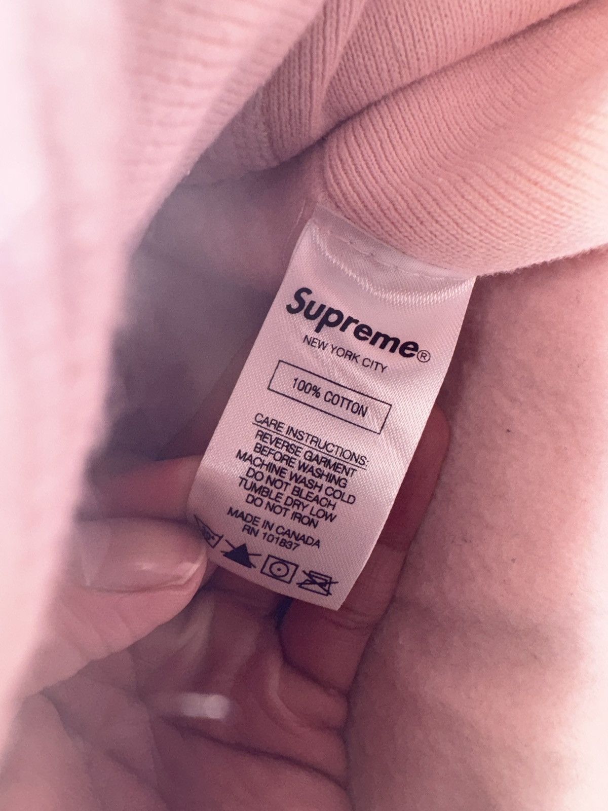 image of Supreme Reflective Excellence Hooded Sweatshirt in Pink, Men's (Size Large)