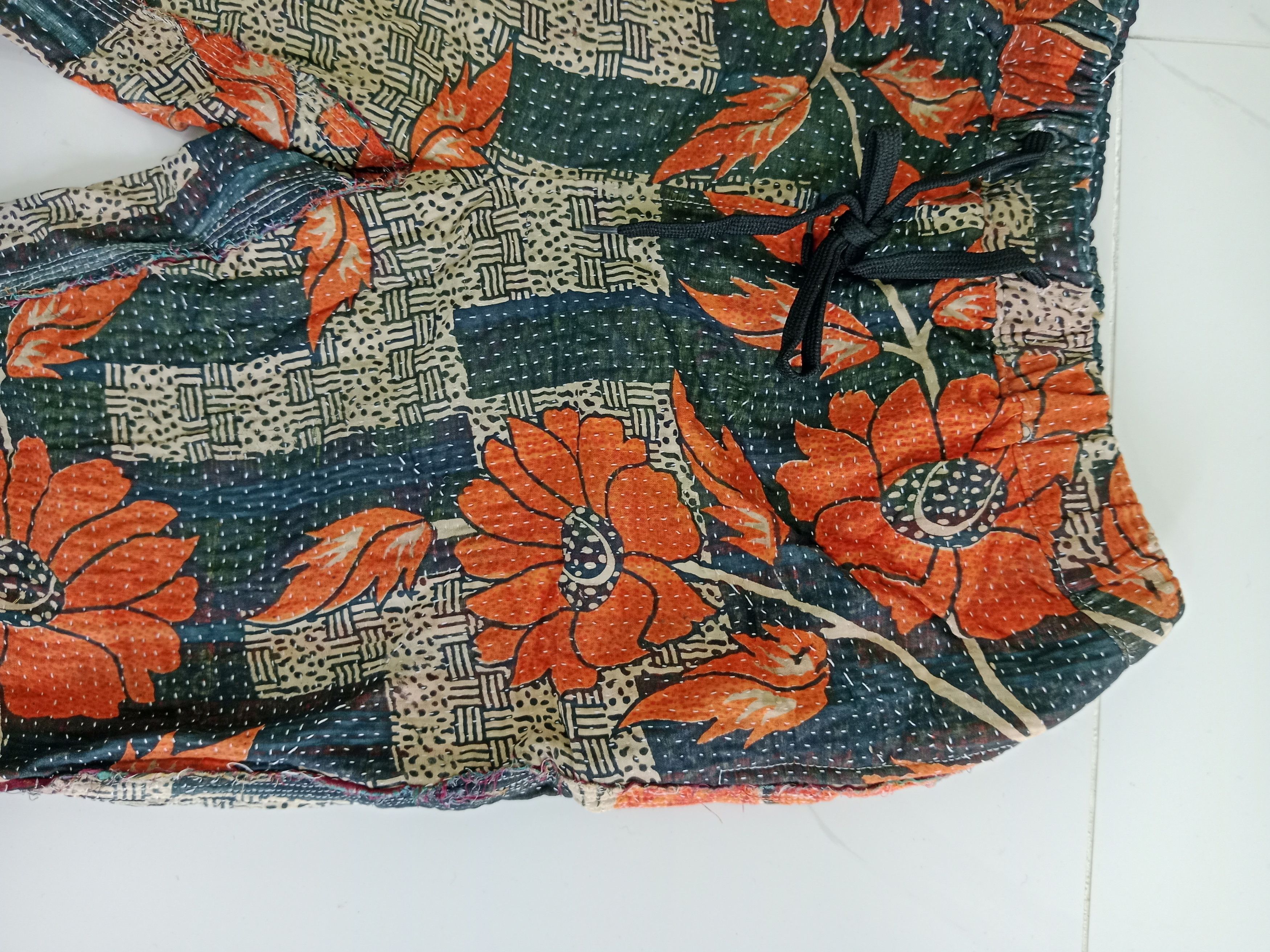 Japanese Brand Native Works Pants Inspired Kapital Style Sashiko Flower Mot Size US 33 - 6 Thumbnail
