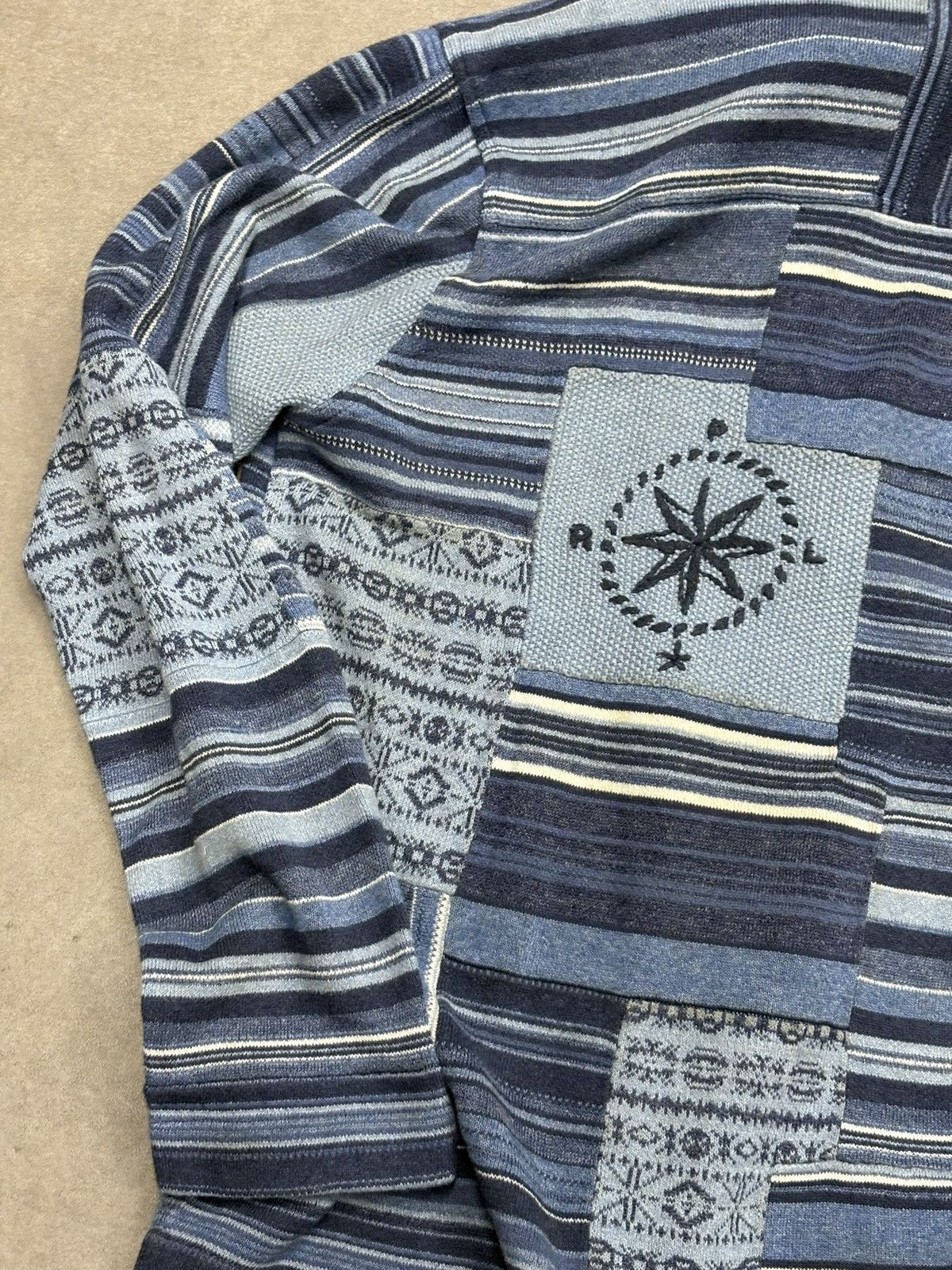 Polo Ralph Lauren Blue Patchwork Workwear Cardigan Ralph Lauren XL Limited Size US XL / EU 56 / 4 - 6 Thumbnail