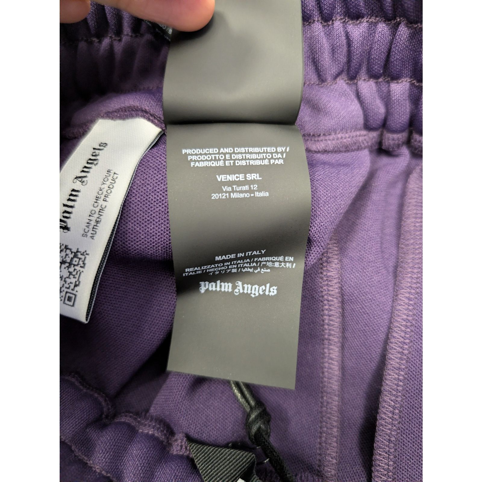 Palm Angels o1rshd1 Classic Logo Track Shorts in Dark Purple / Off-White Size US 32 / EU 48 - 19 Thumbnail