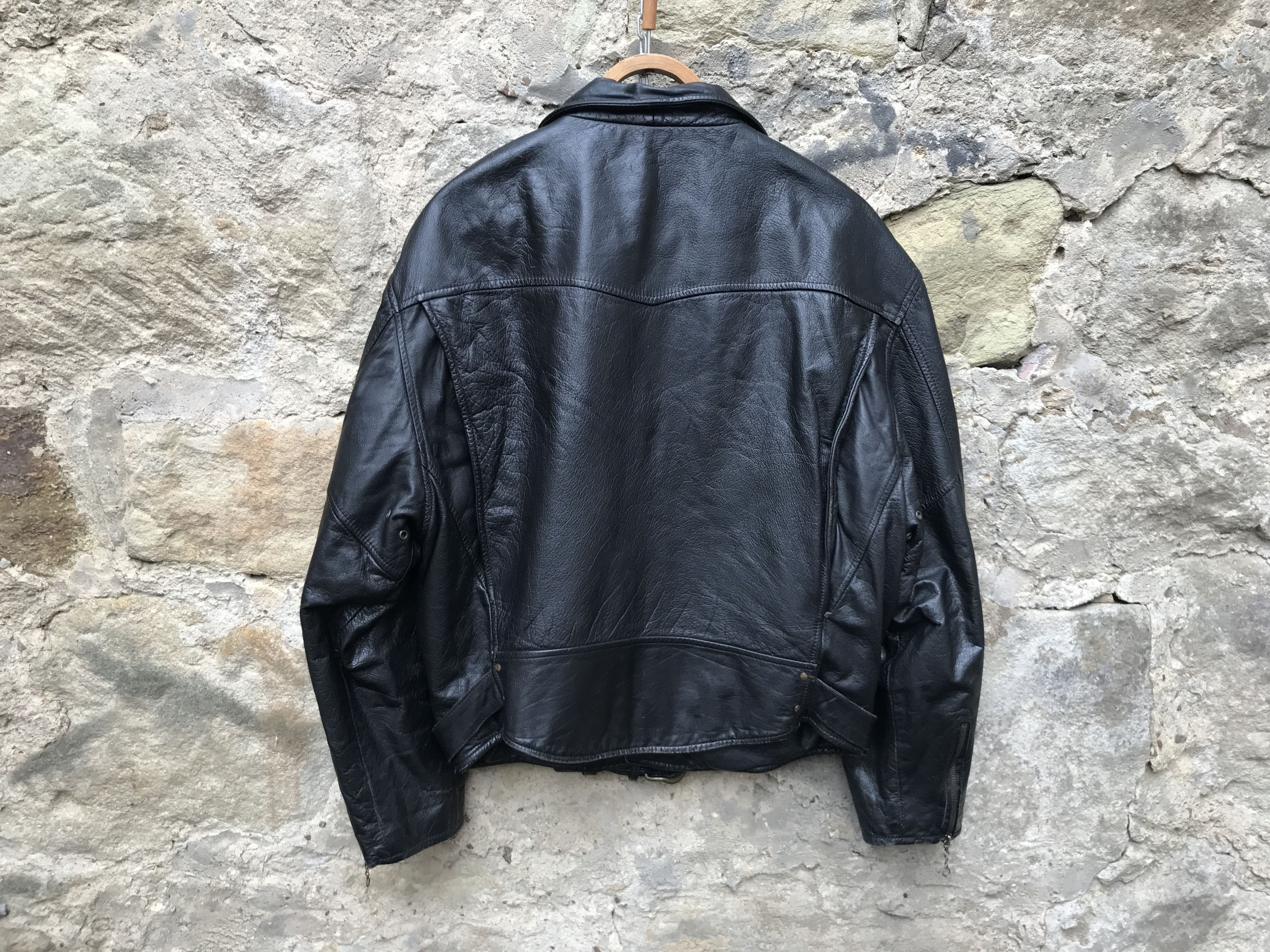 Genuine Leather Vintage 90s Leather Biker Jacket Tribal tattoo's Nickelson Size US L / EU 52-54 / 3 - 8 Thumbnail