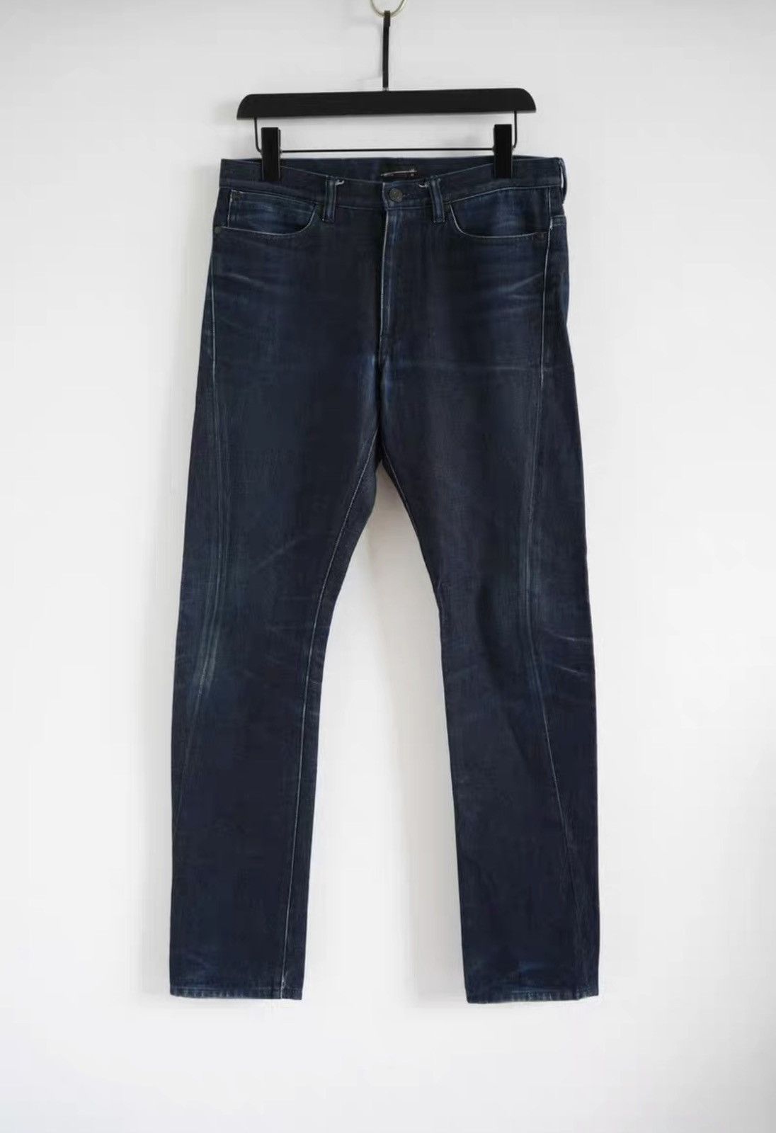 Yohji Yamamoto Lad Musician Washed Distressed Curved Jeans K4 Size US 28 / EU 44 - 1 Thumbnail