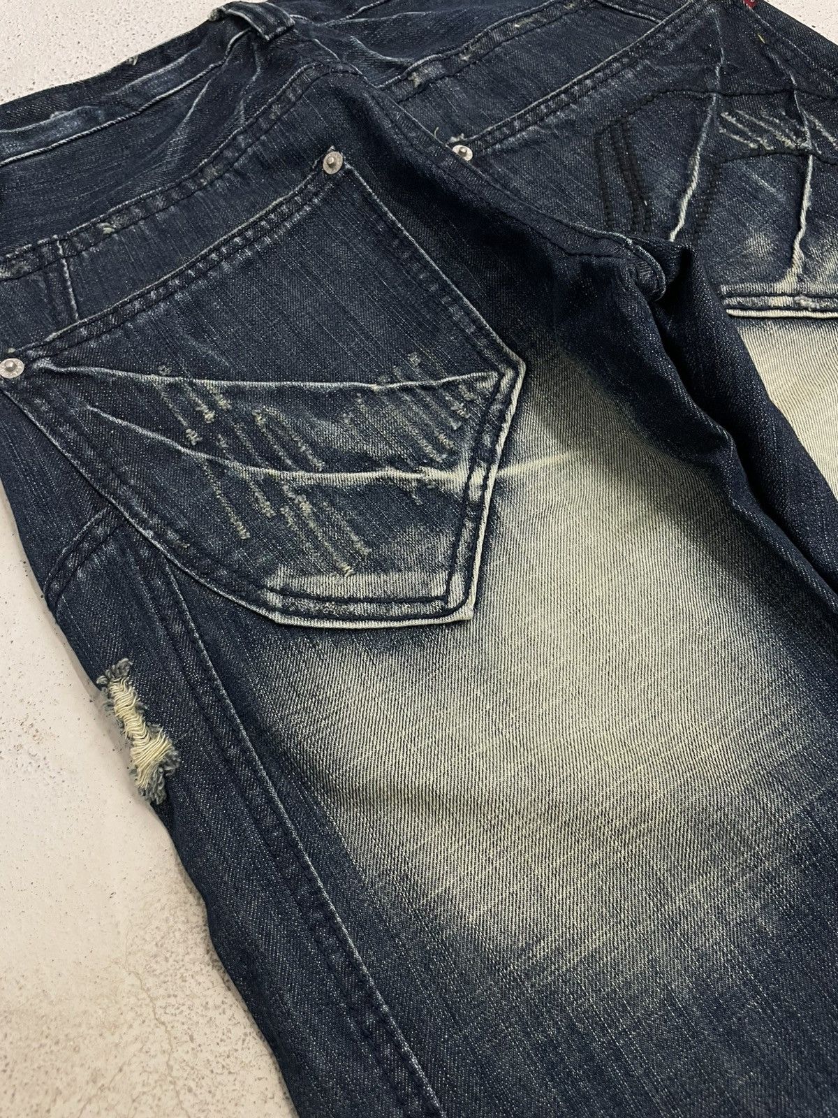 Other Savage Denim Mud Wash Distressed 3D Whisker I6W9 Size US 29 - 17 Thumbnail