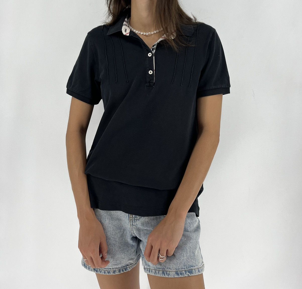 Other Vintage Y2K Burberry Luxury Polo V Neck T-shirt Streetwear Size US XL / EU 56 / 4 - 2 Thumbnail