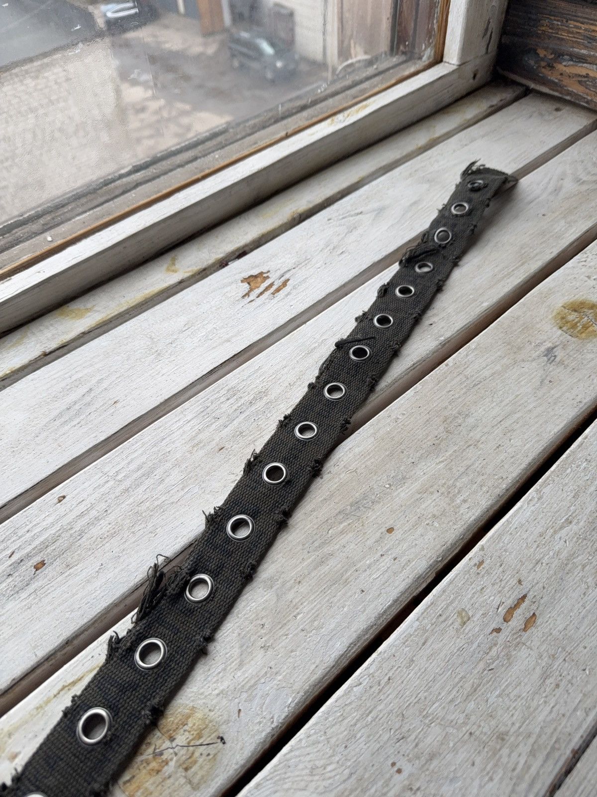 Japanese Brand Vintage Y2K 00s Punk Grunge Grommet Cotton Belt Distressed Size ONE SIZE - 6 Thumbnail