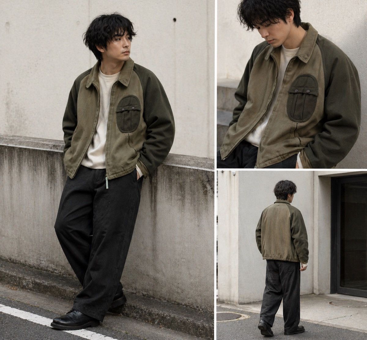 Vintage VTG Marina Del Rey Wool Bomber Jacket Olive Workwear Japan Size US M / EU 48-50 / 2 - 11 Thumbnail