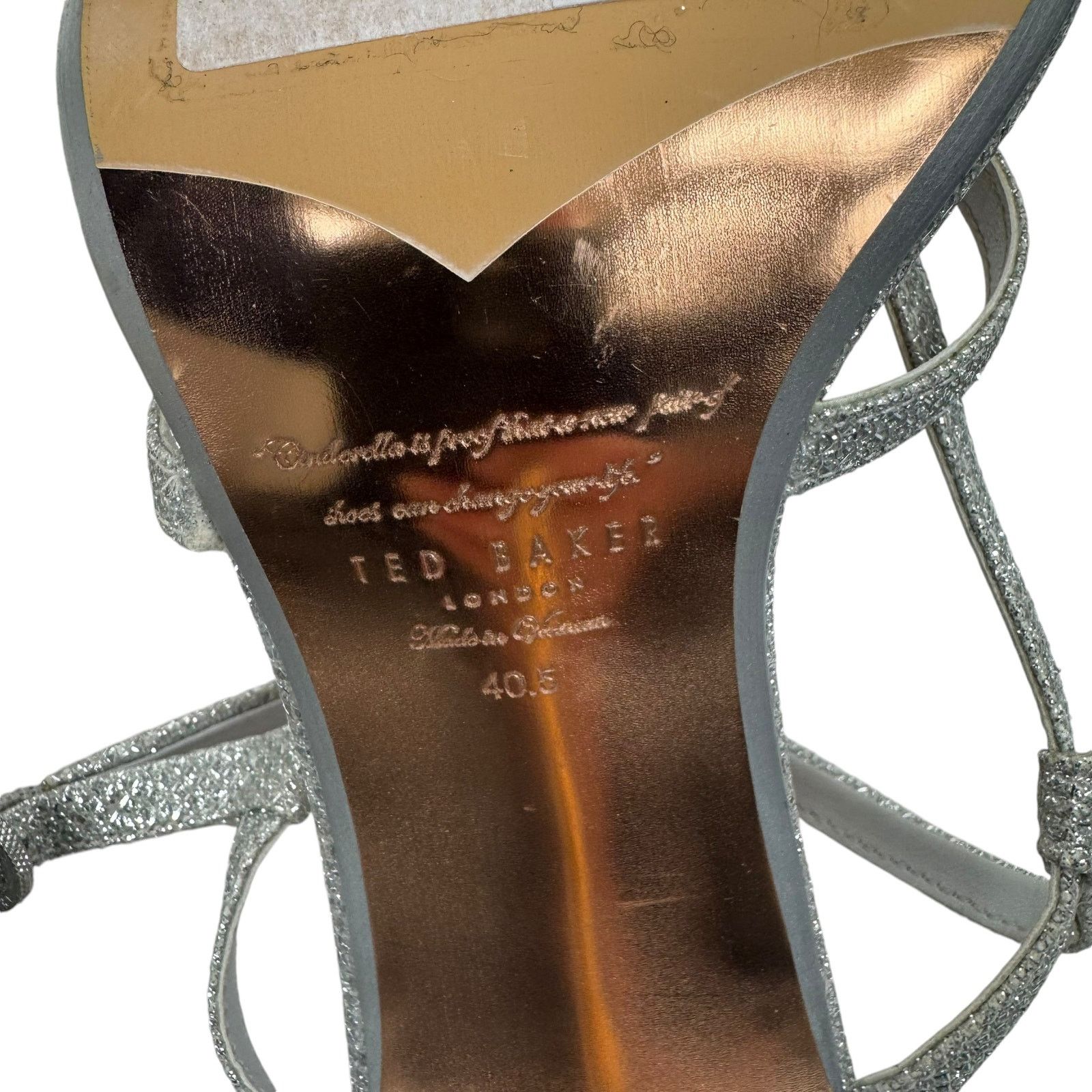 Ted Baker NEW Ted Baker Theanam Leather Metallic Glitter Pumps Silver Size US 10 / IT 40 - 12 Thumbnail