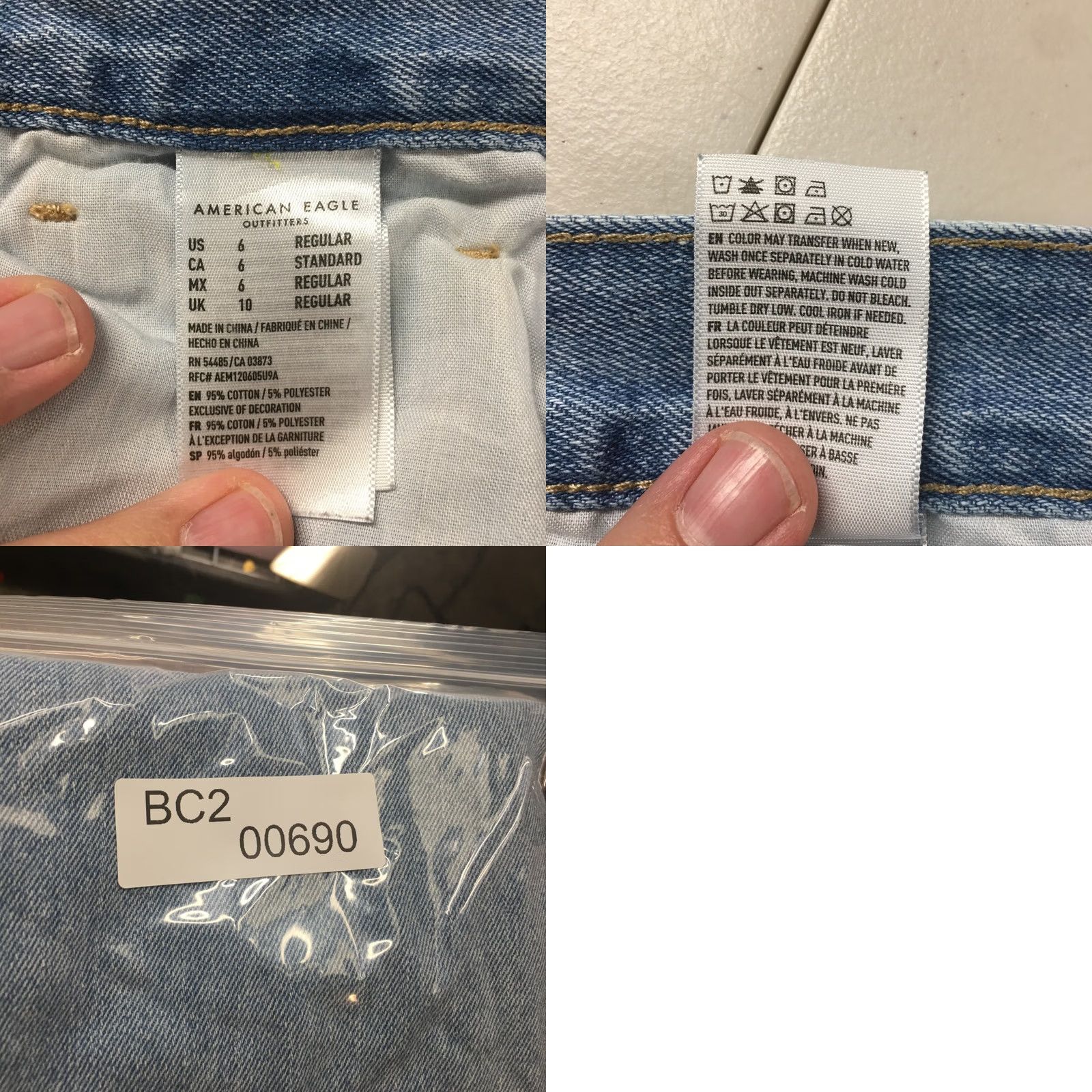 American Eagle Outfitters American Eagle AE Jeans Womens 6 Regular Blue Light Wash Distressed Ripped Denim Size 28" / US 6 / IT 42 - 11 Thumbnail
