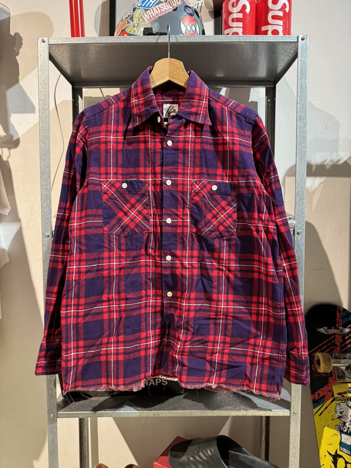 Needles Needles Unfinished Frayed Bottom Flannel Shirt Size US M / EU 48-50 / 2 - 1 Thumbnail