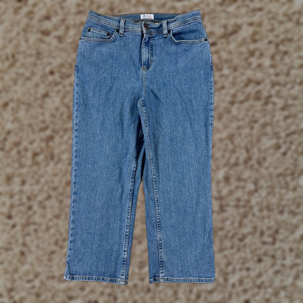 Vintage D&Co Jeans Womens 8 Capri Low Rise Blue Denim Medium Wash Cotton Blend 5-Pocket Size 30" / US 8 / IT 44 - 1 Thumbnail