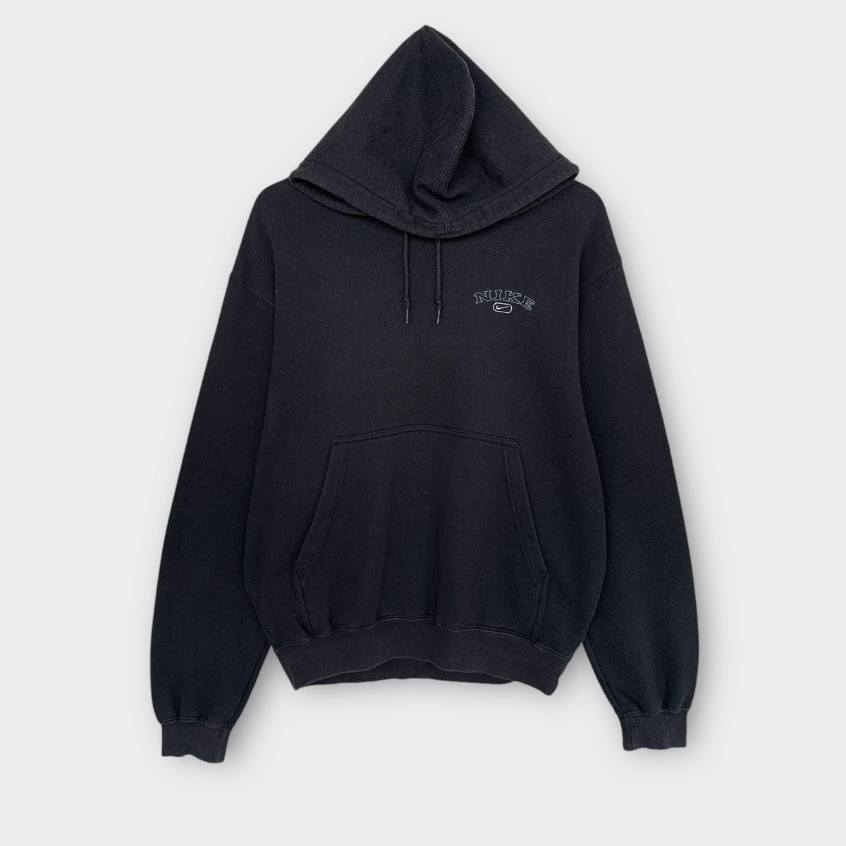 Nike × Vintage Vintage 90s Nike Swoosh x block Hoodie Embroidered Logo Size L / US 10 / IT 46 - 1 Thumbnail