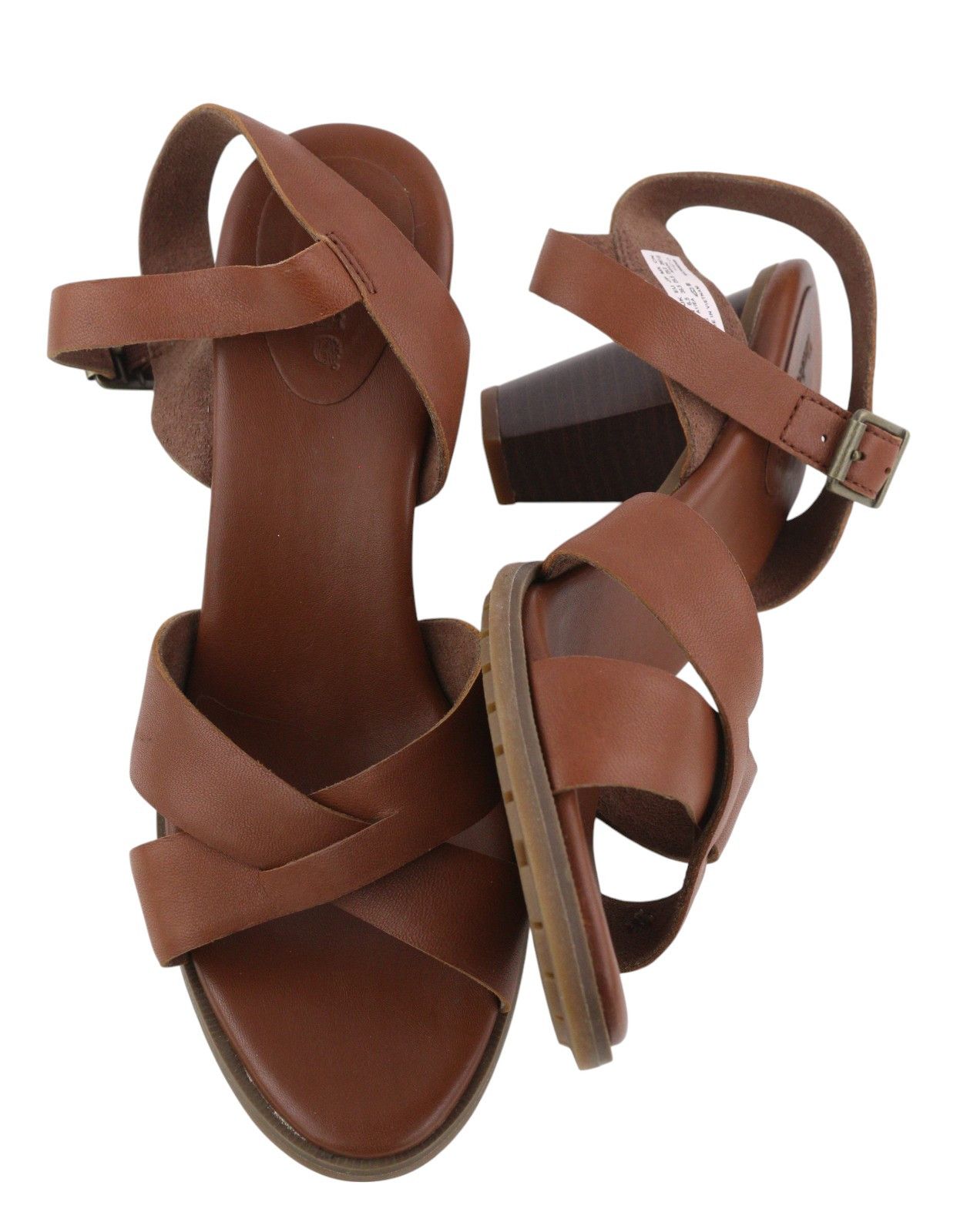 Timberland A1IEA EU39.5 Brown Leather Heeled Sandals 84301 Size US 8.5 / IT 38.5 - 4 Thumbnail