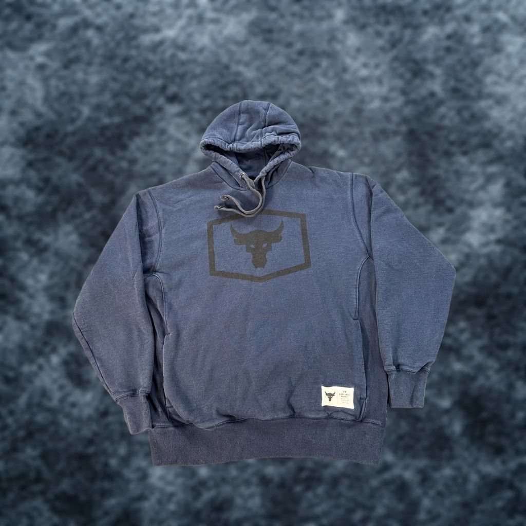 Under Armour Under Armour Project Rock Hoodie Mens Large Blue Graphic Print Logo Pullover Long Sleeve Sweatshirt Size US L / EU 52-54 / 3 - 1 Thumbnail