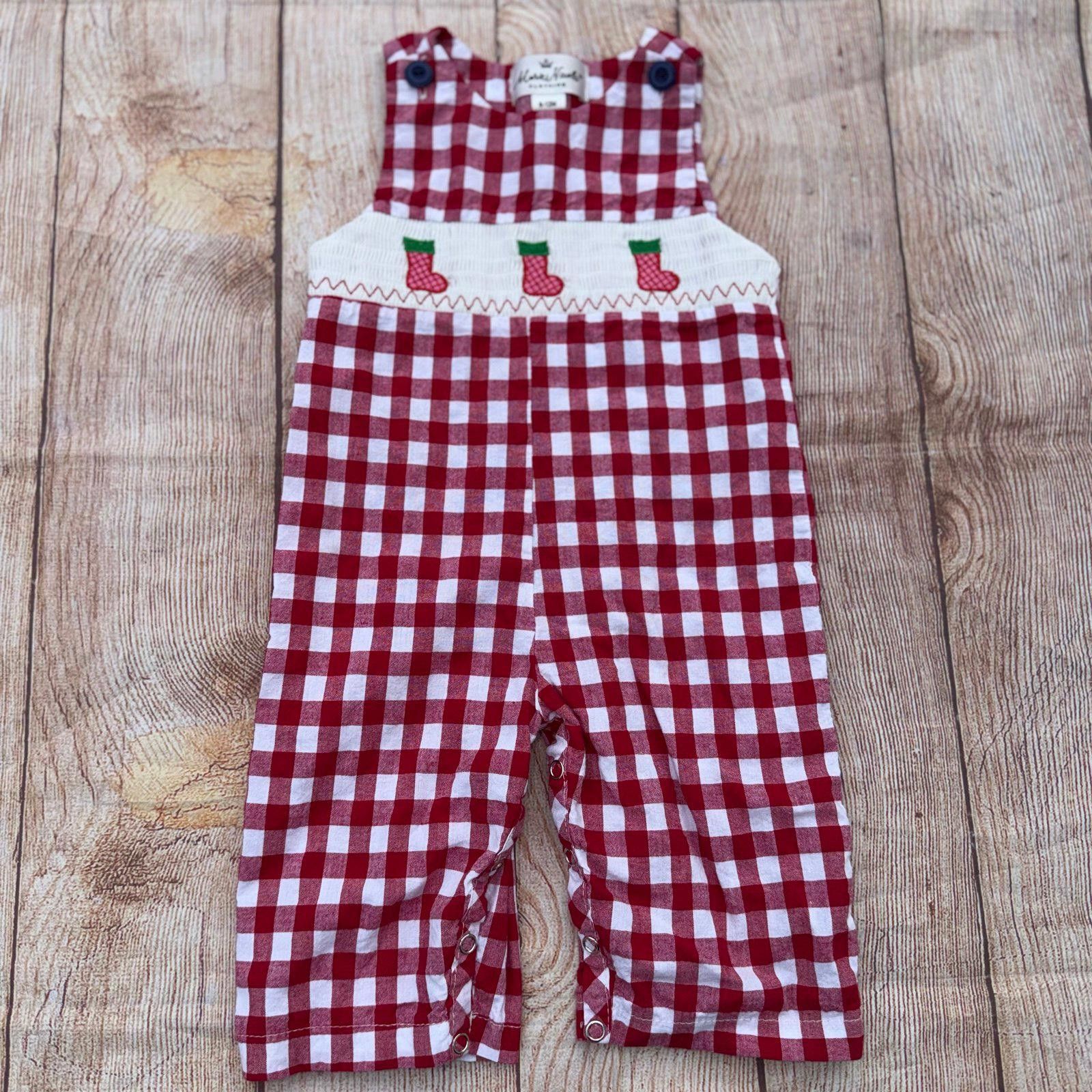 Other Marie Nicole Red Gingham Baby Romper 6-12 Months Size ONE SIZE - 1 Thumbnail
