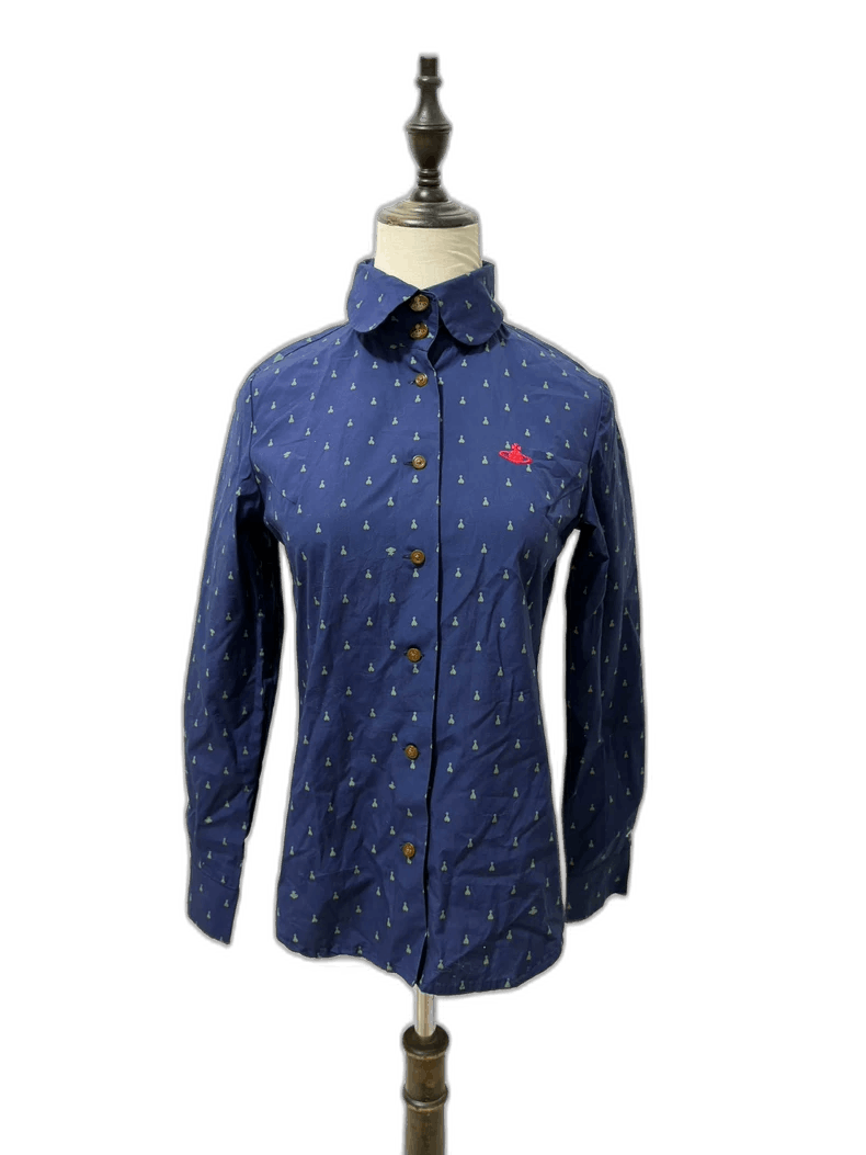 Vivienne Westwood Vivienne Westwood Blue Heart Print Shirt - dmc Size M / US 6-8 / IT 42-44 - 1 Thumbnail