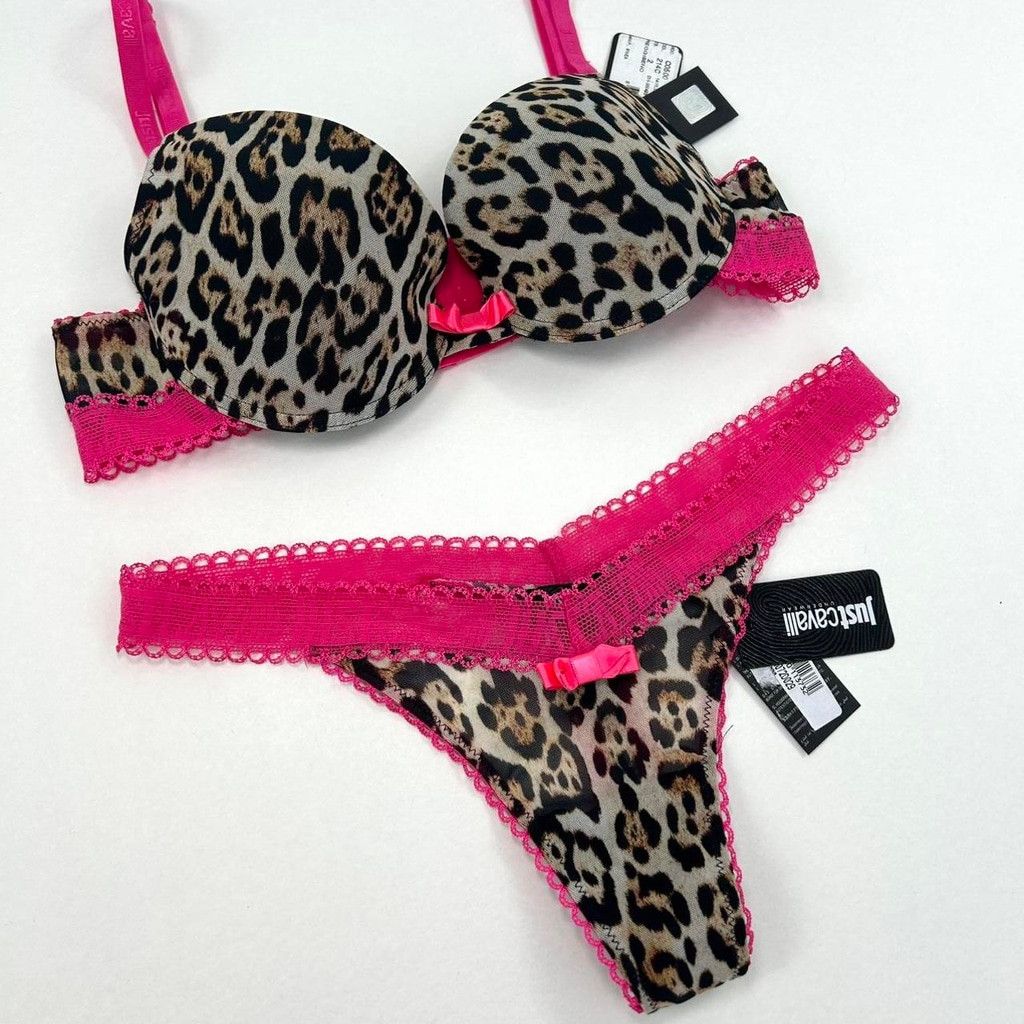 Just Cavalli NWT Cavalli brown leopard print bra with hot pink Size ONE SIZE - 4 Thumbnail