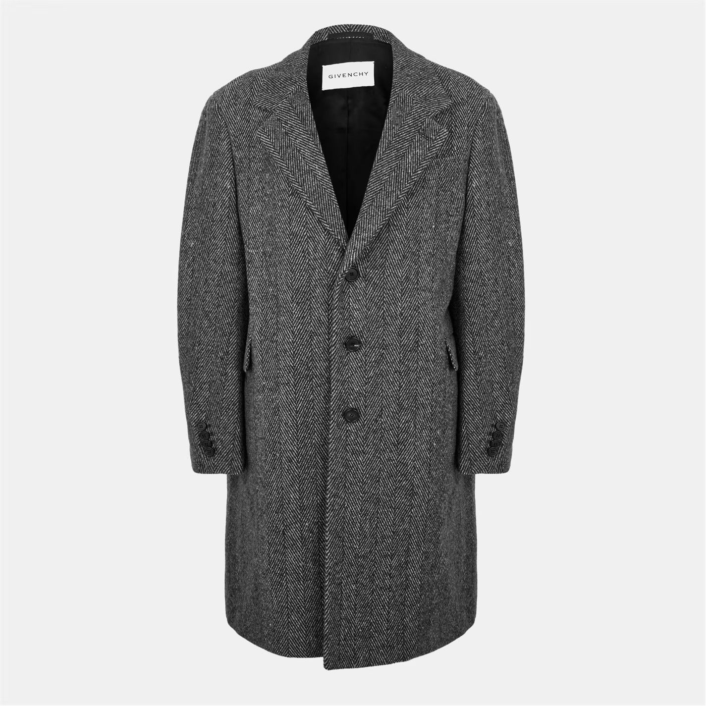 Givenchy o1g2r1mq0426 Wool-Mix Tailored Overcoat in Grey Size US L / EU 52-54 / 3 - 1 Thumbnail