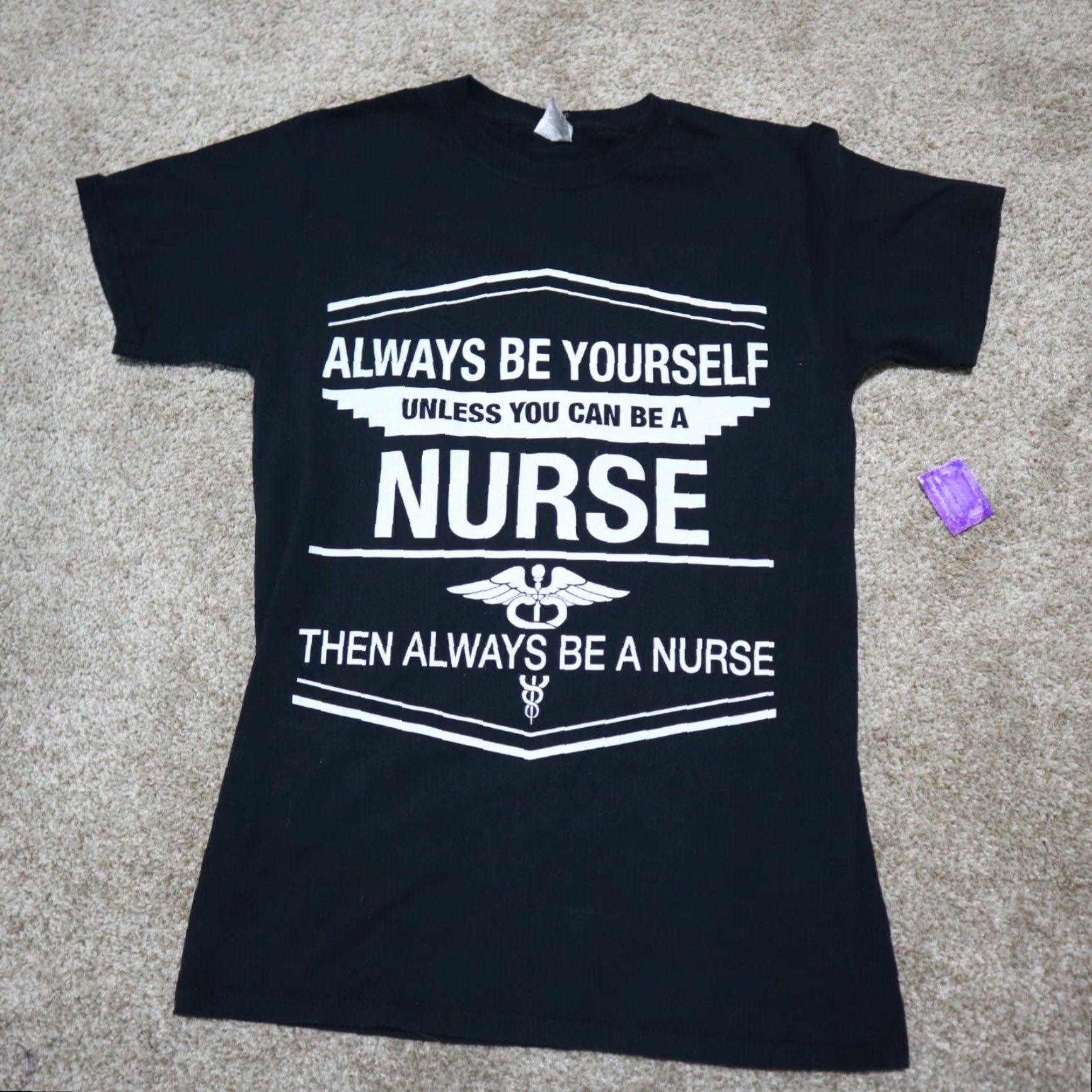 Fruit Of The Loom Always Be Yourself Unless You Can Be a Nurse Graphic Black T Shirt Men Size S Size US S / EU 44-46 / 1 - 2 Thumbnail