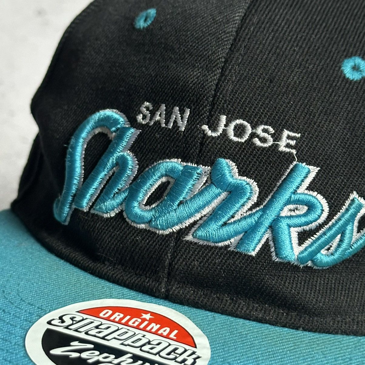 American Needle × NHL × Vintage Vintage San Jose Sharks NHL SnapBack Hat Zephyr Cap Size ONE SIZE - 4 Thumbnail