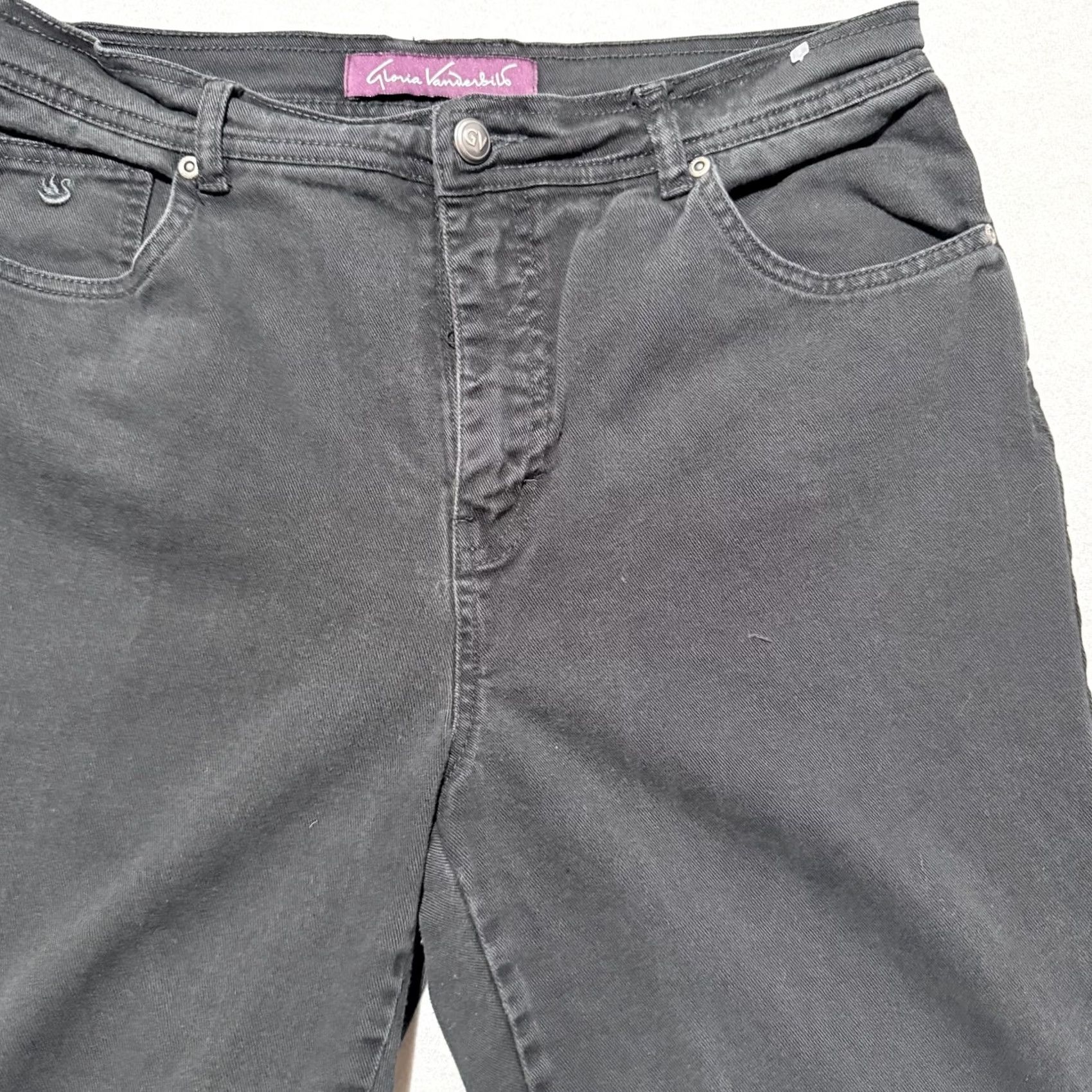 Gloria Vanderbilt Gloria Vanderbilt Amanda Jeans Women Black Denim Zip-Fly Straight-Leg - 12 Size 34" / US 12 / IT 48 - 3 Thumbnail