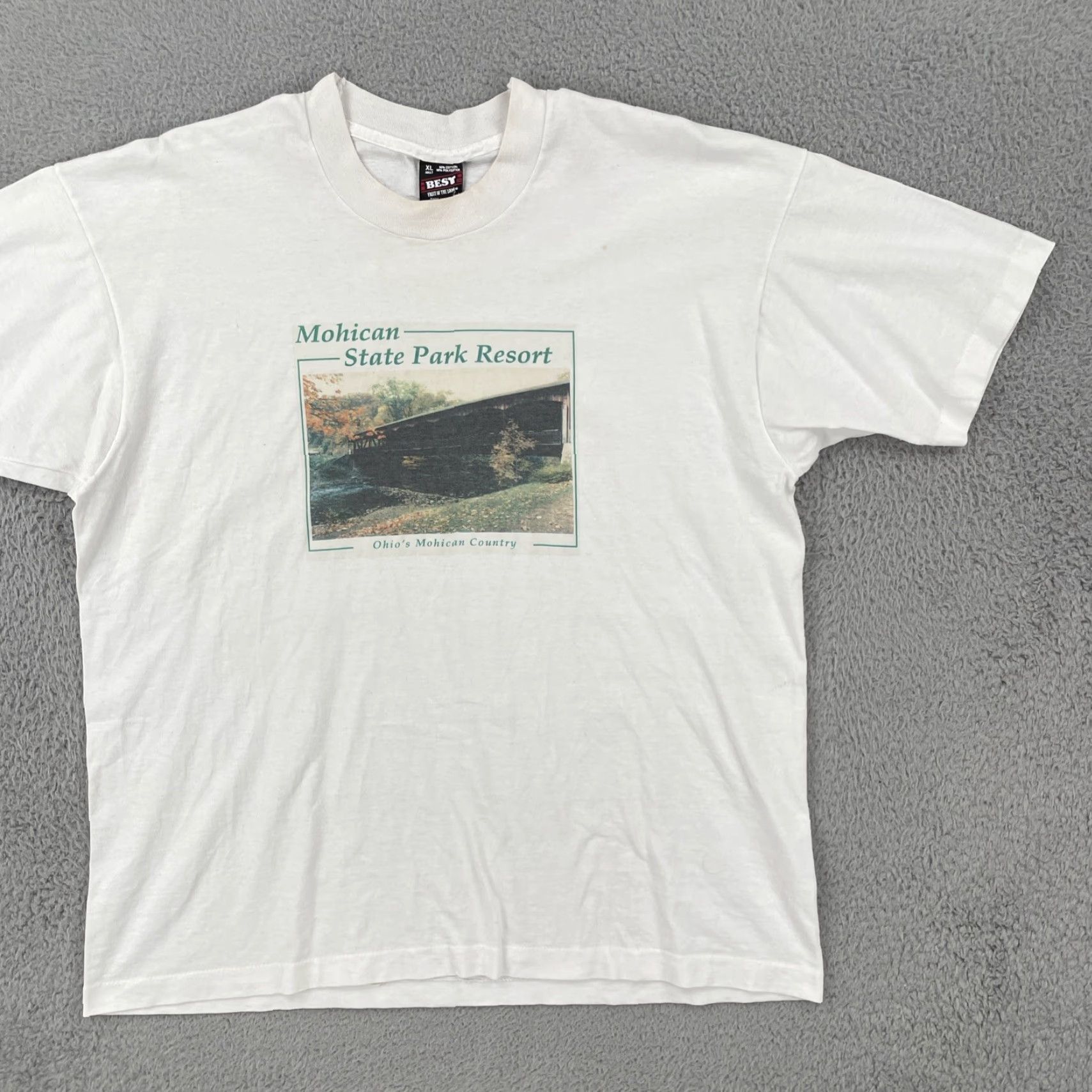 Fruit Of The Loom VINTAGE Fruit of the Loom XL White Single Stitch T Shirt Mens USA Crew Neck Short Sleeve 100% Cotton Size US XL / EU 56 / 4 - 2 Thumbnail