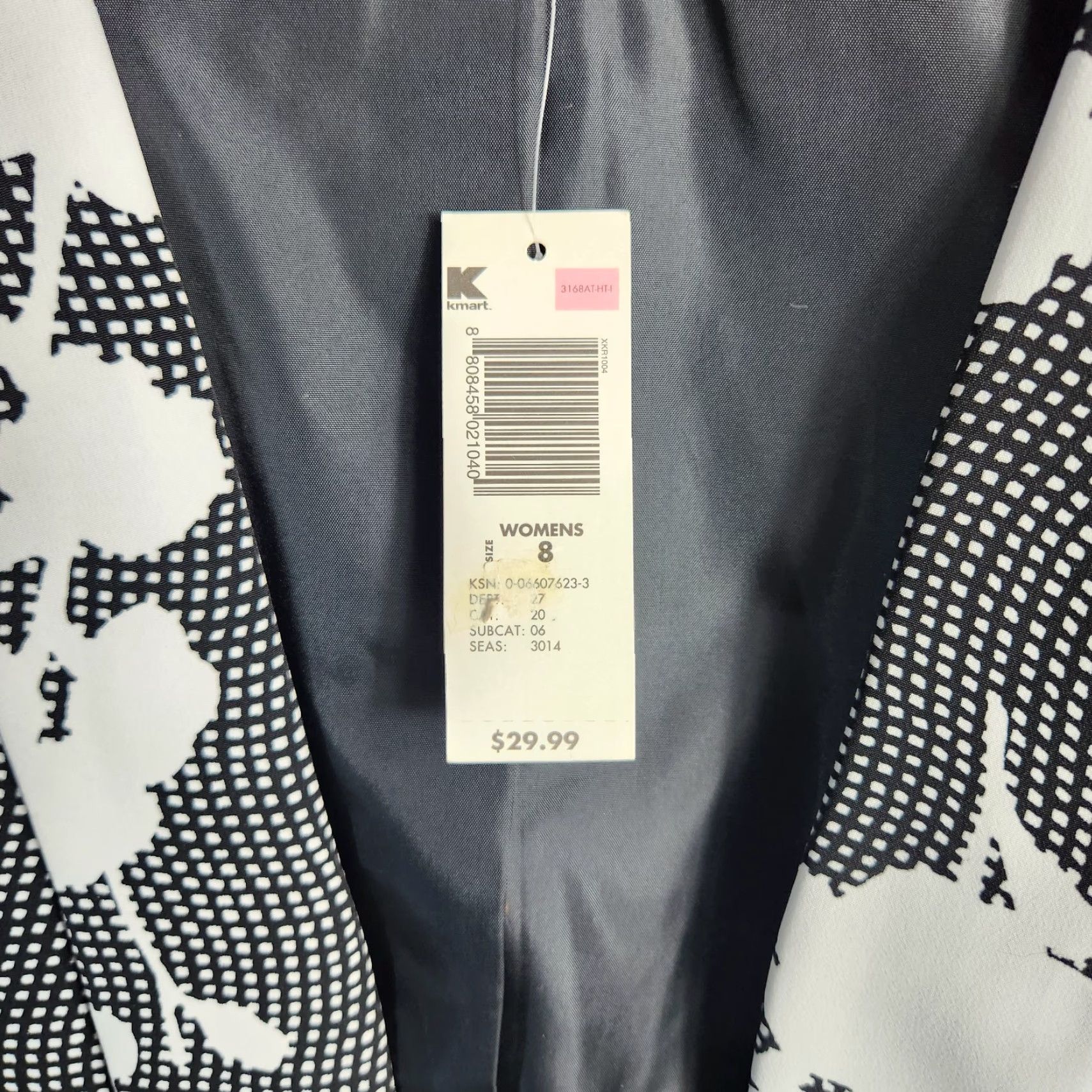 Vintage Attention Womens |8| VTG Black/White Floral Open Front Blazer Jacket (NWT/NOS) Size M / US 6-8 / IT 42-44 - 3 Thumbnail