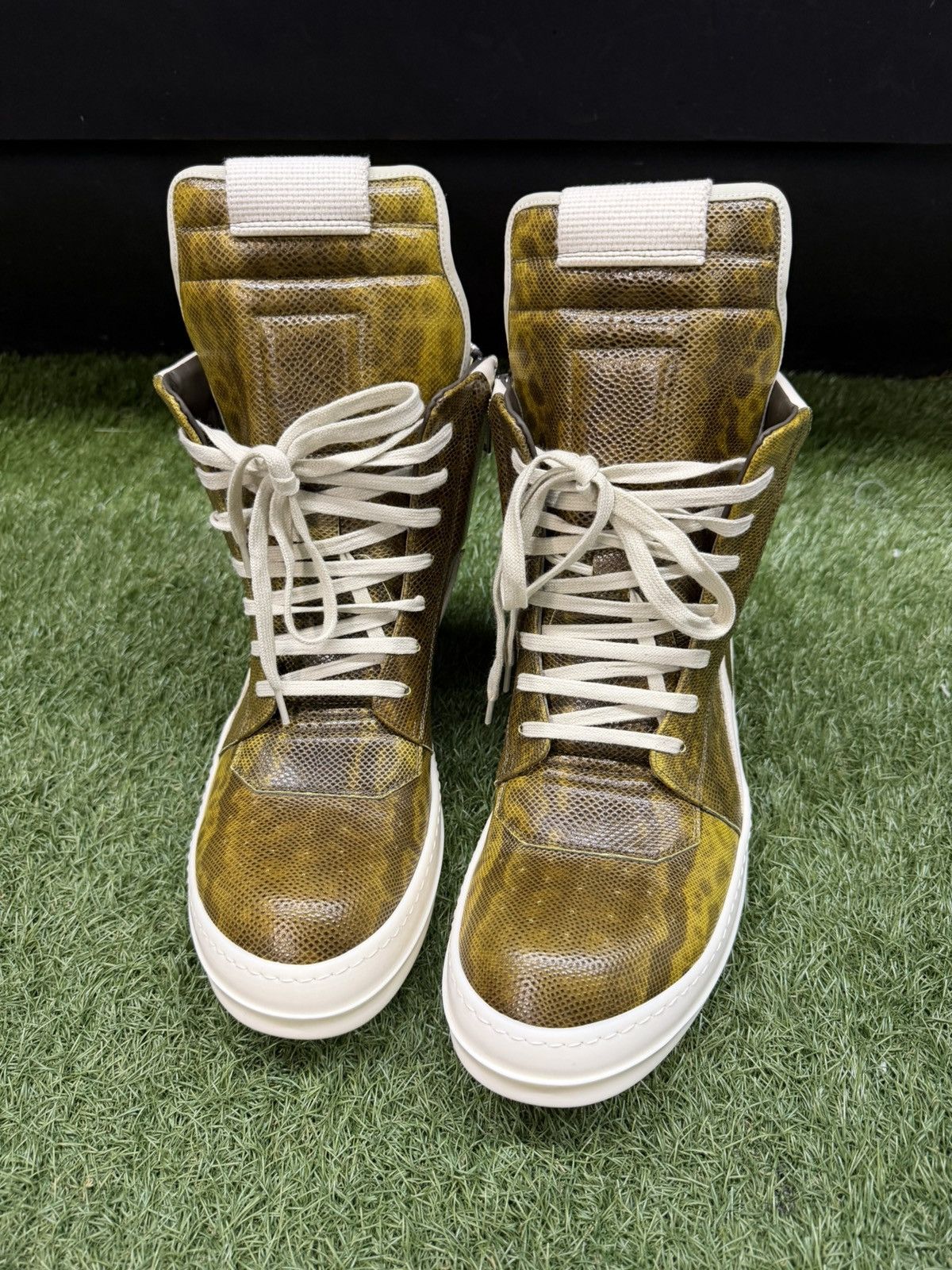 Rick Owens Rick Owens Snakeskin Geobasket Sneakers Size US 8 / EU 41 - 3 Thumbnail
