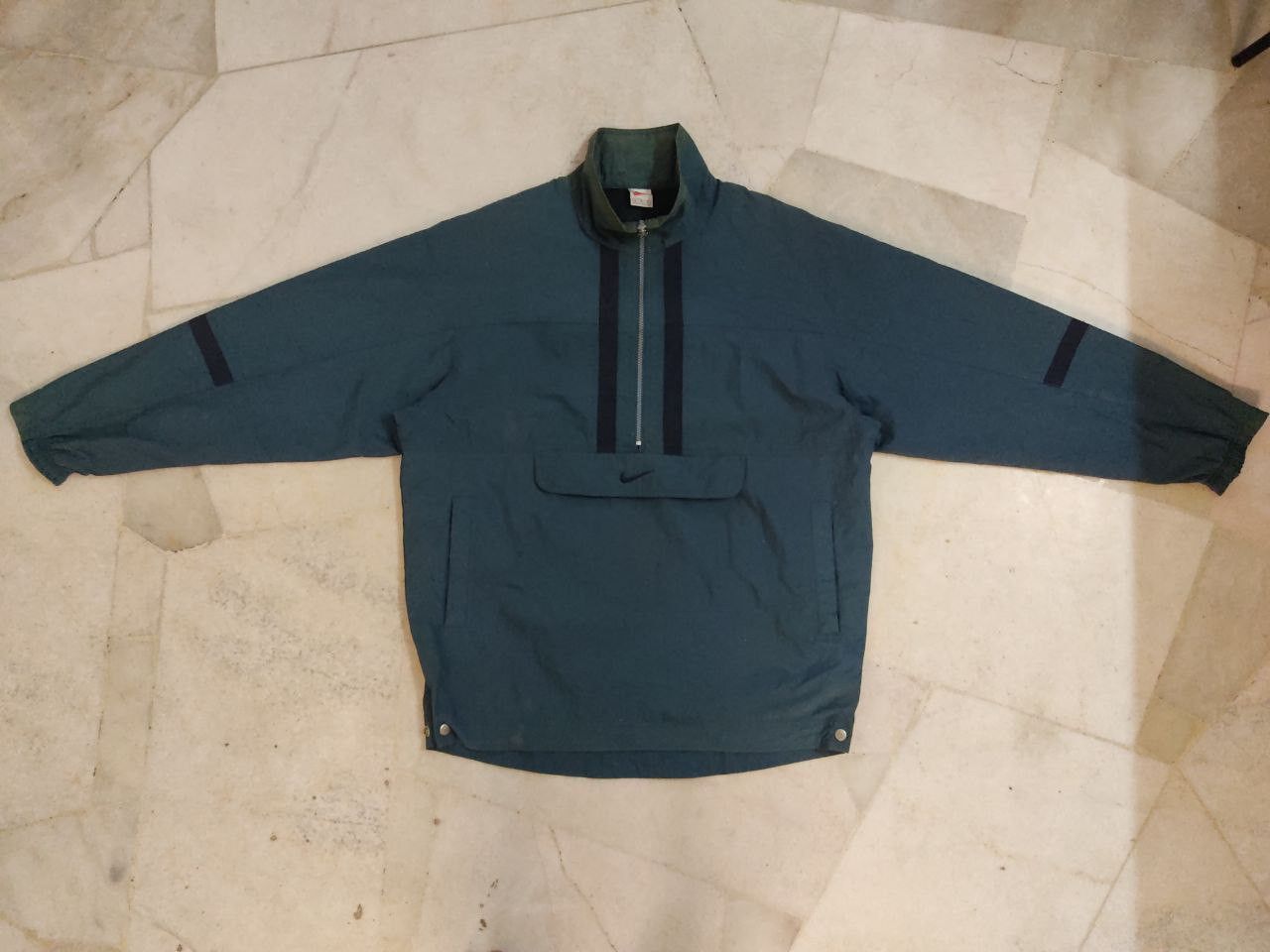 Nike Vintage 90s Nike Center Swoosh Half Zipper Light Jacket Size US L / EU 52-54 / 3 - 1 Thumbnail