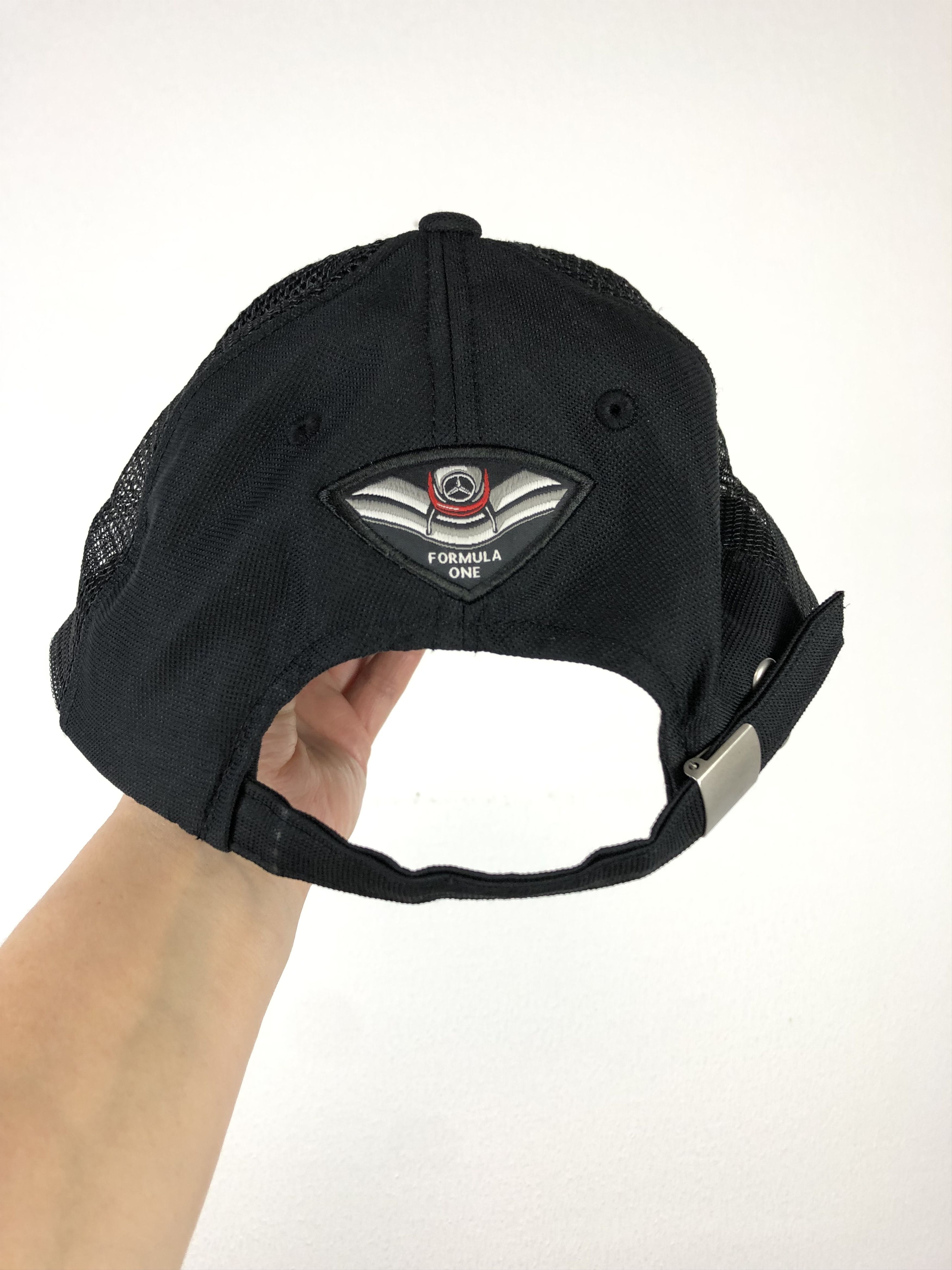 Vintage Mercedes Benz Racing Black Cap Hat Snapback Adult