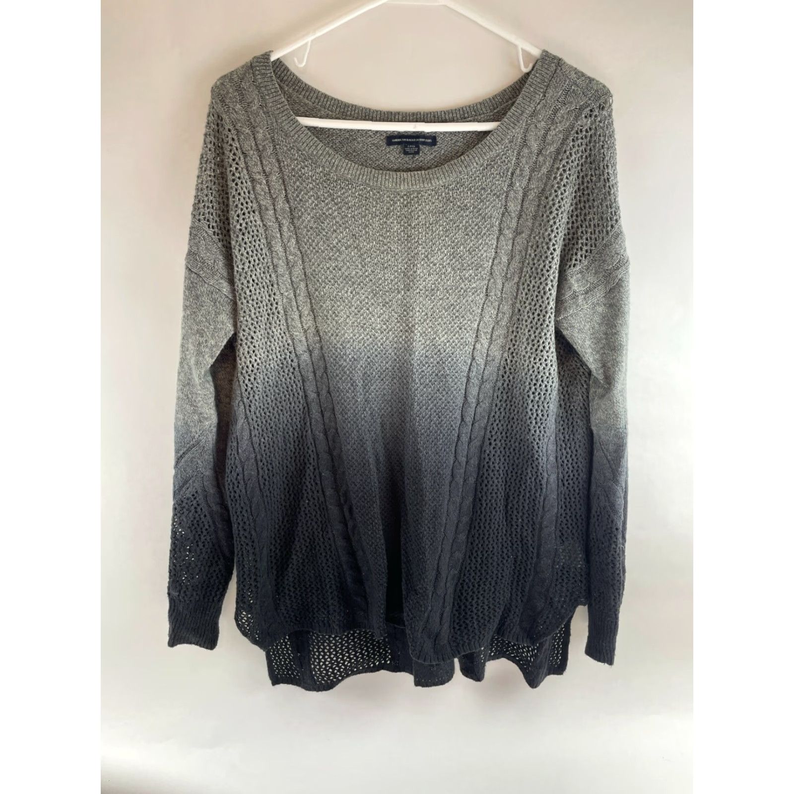 American Eagle Outfitters American Eagle Outfitters Sweater Women's Size S Gray Ombre Laced Long Sleeve Size S / US 4 / IT 40 - 2 Thumbnail