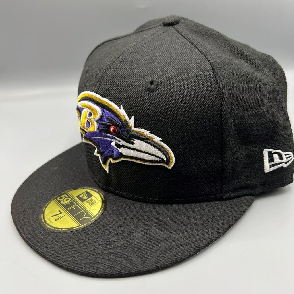 New Era Baltimore Ravens Hat Men 7 3/8 59Fifty New Era NFL Fitted Size ONE SIZE - 2 Thumbnail