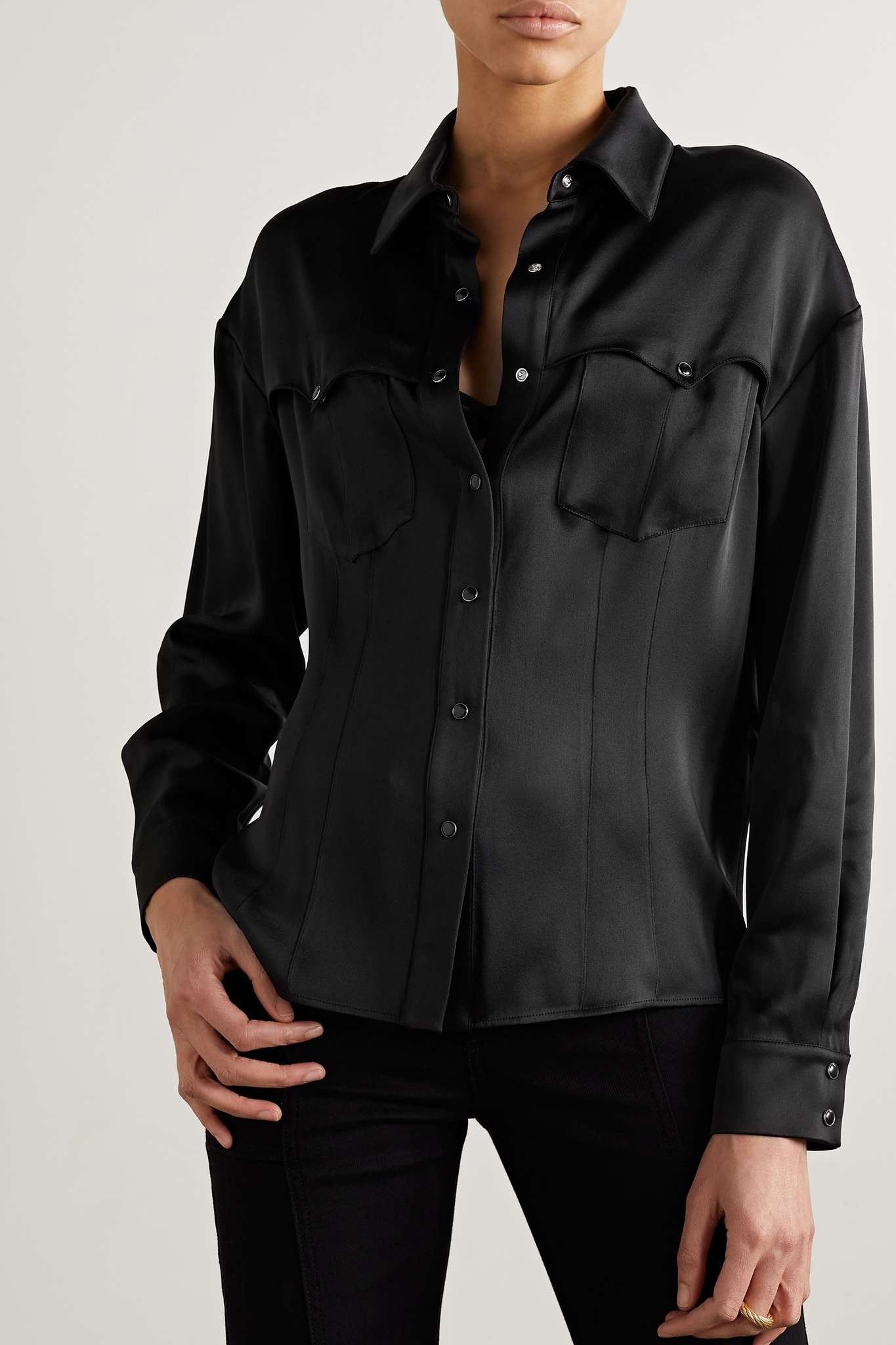 Tom Ford o1y0226 Solid Color Shirt in Black Size S / US 4 / IT 40 - 2 Thumbnail