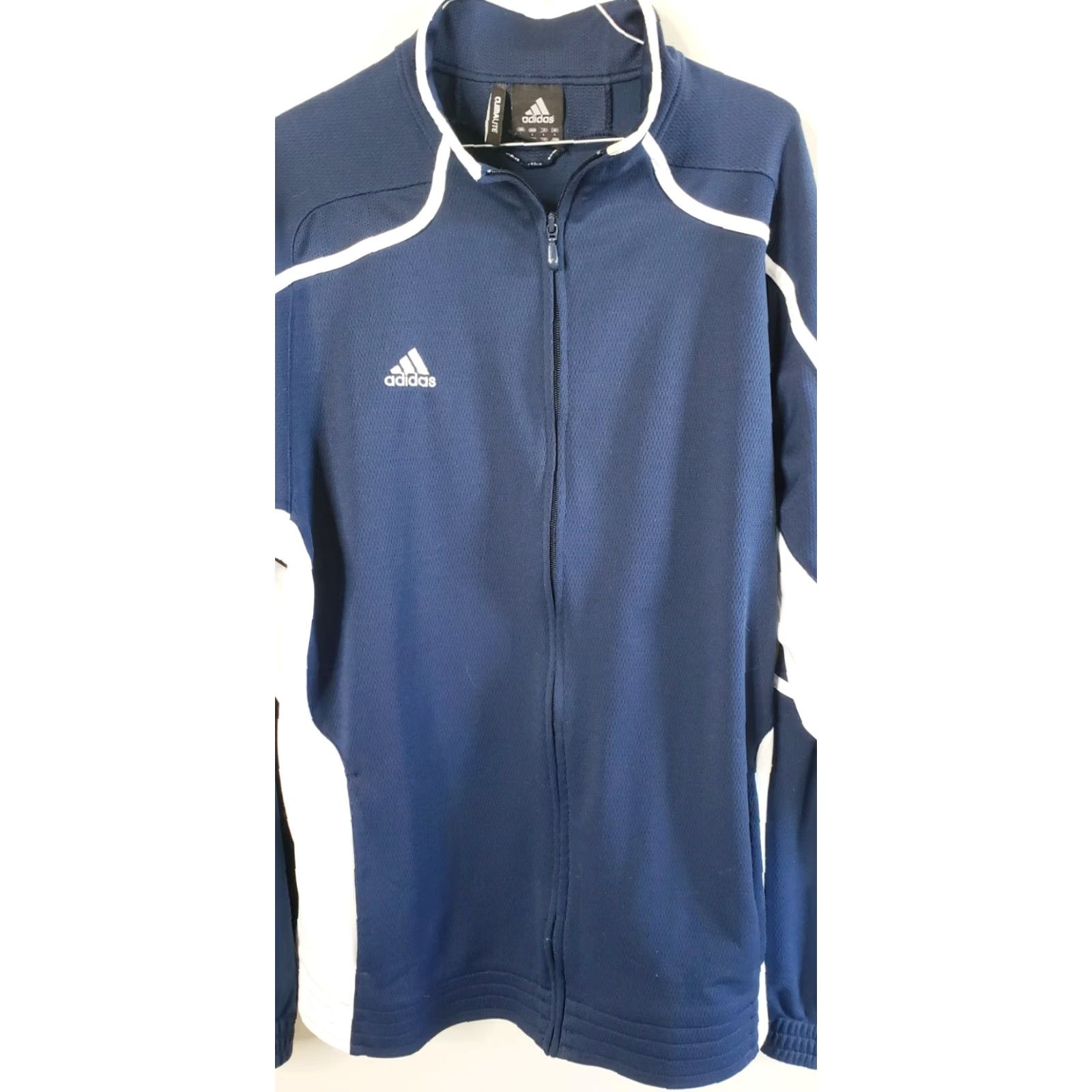 Adidas Adidas Climalite Jacket Track Full Zip Blue/White Mens L Size US L / EU 52-54 / 3 - 2 Thumbnail
