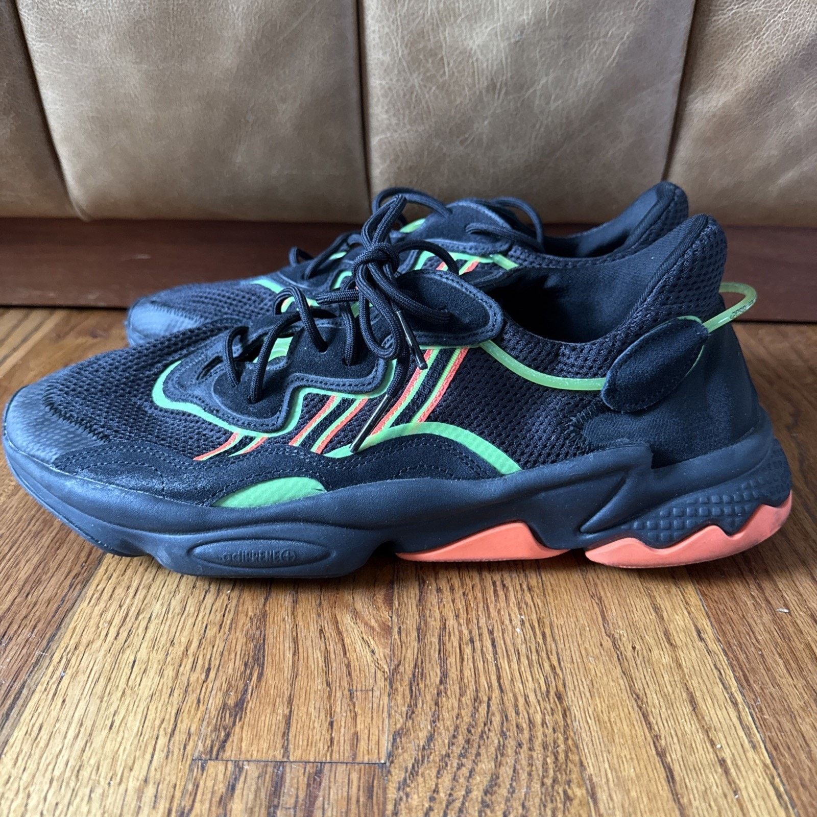 Adidas Size 12 Adidas Ozweego Black Orange Green-EE5696 Size US 12 / EU 45 - 4 Thumbnail