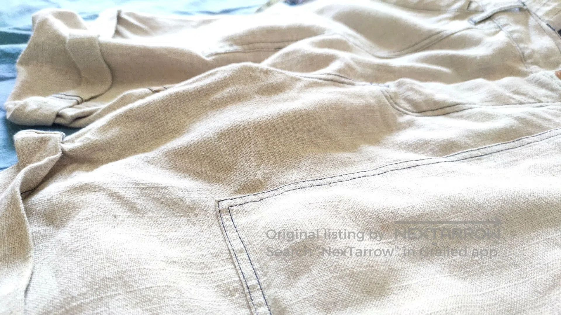 Bleu De Paname Stylish Color-Block Linen Work Shorts. Size US 32 / EU 48 - 8 Thumbnail