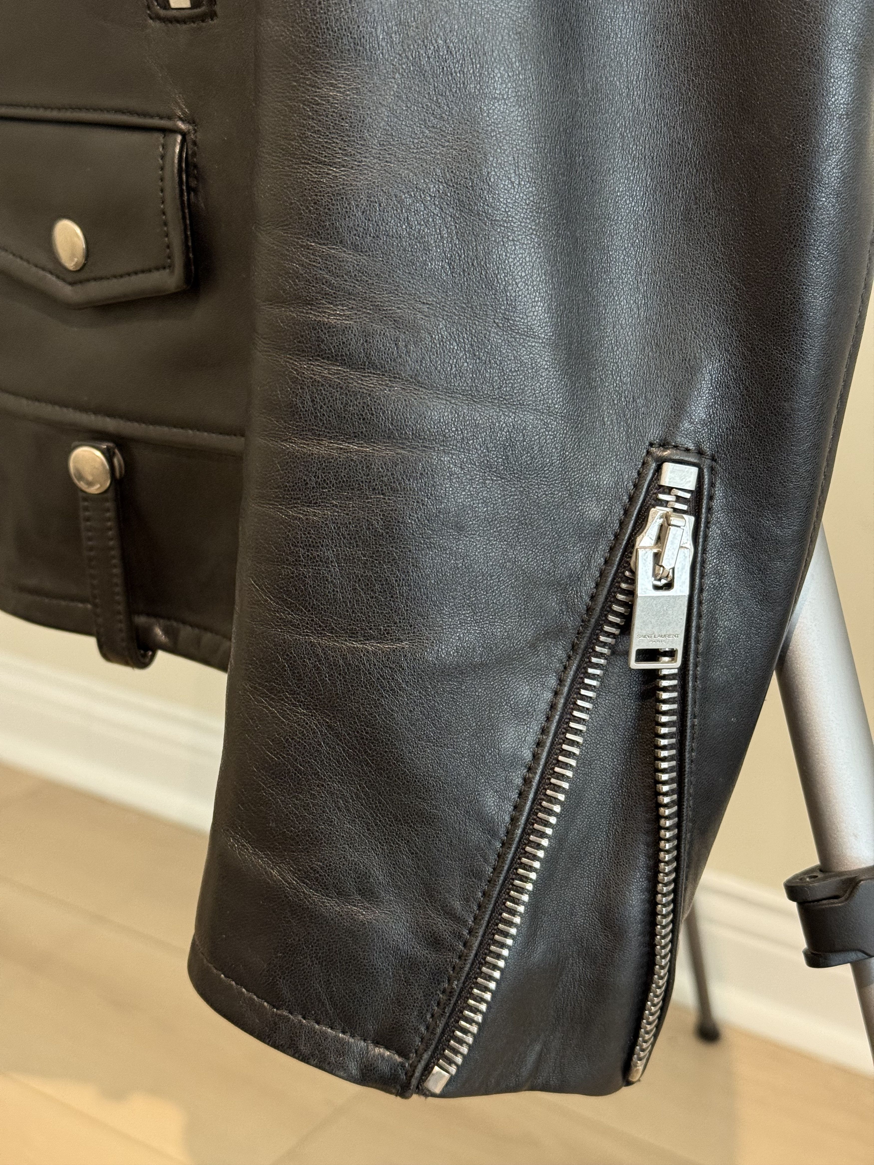Saint Laurent Paris FW13 Sz54 Black L01 Lamb Leather Jacket Size US L / EU 52-54 / 3 - 4 Thumbnail