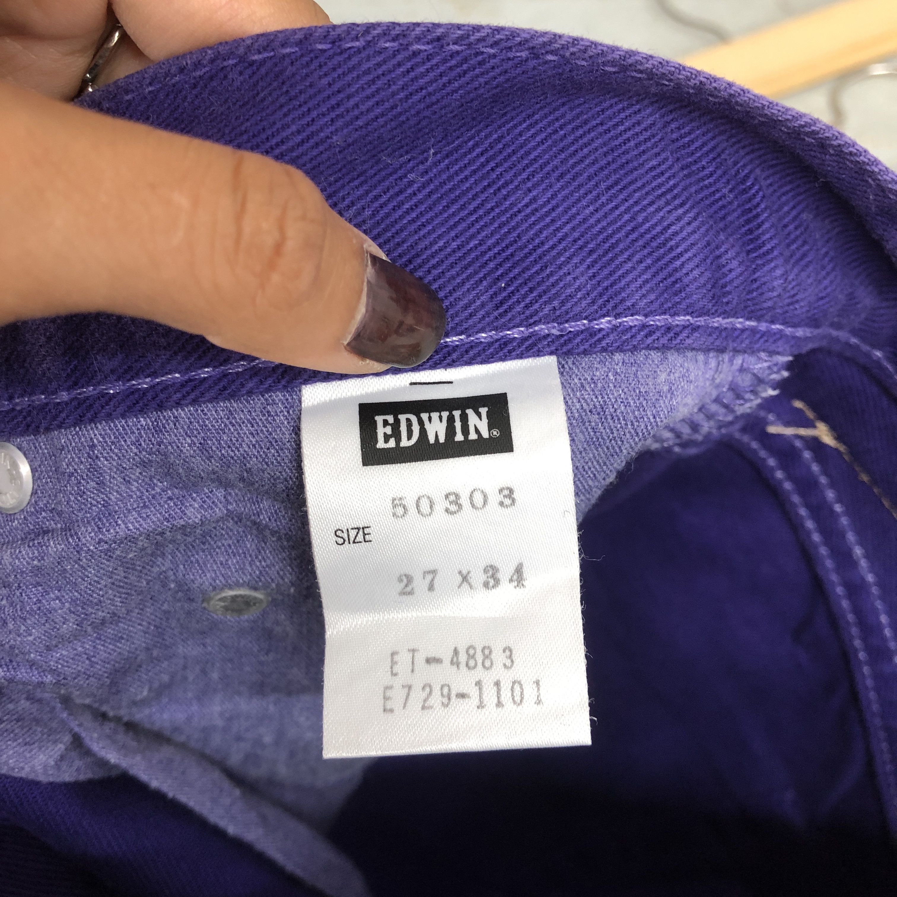 Edwin Vintage Y2K Edwin 503 Purple Wash Jeans Japanese Denim Size 24" / US 00 / IT 34 - 7 Thumbnail