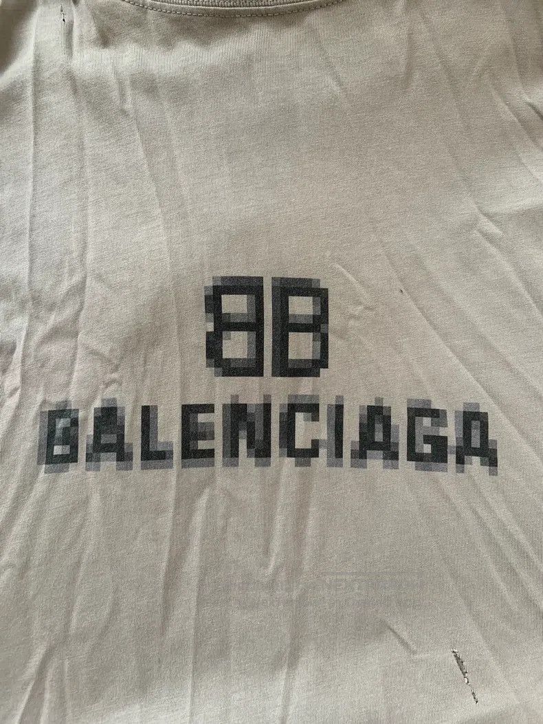 Balenciaga Balenciaga Mosaic Faded Logo BB Letter Loose Hole Faded Sh Size US S / EU 44-46 / 1 - 3 Thumbnail