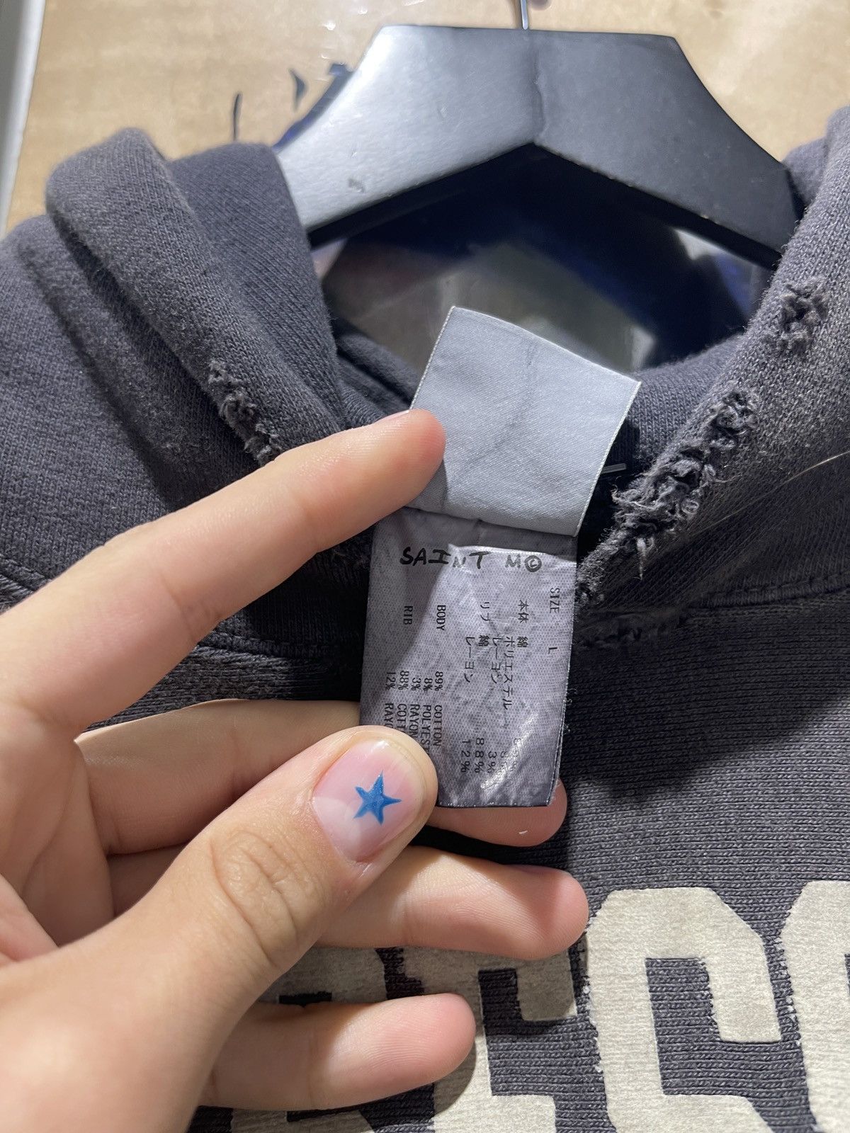 Saint Michael Saint Michael Black Grey Possession Hoodie Size US L / EU 52-54 / 3 - 5 Thumbnail