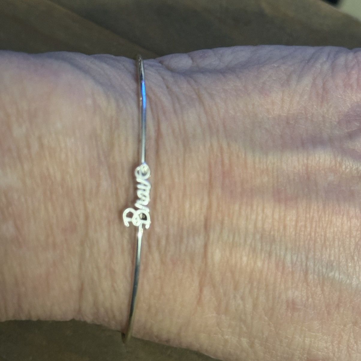 Other Silver tone thin Brave adjustable bangle bracelet Size ONE SIZE - 4 Thumbnail