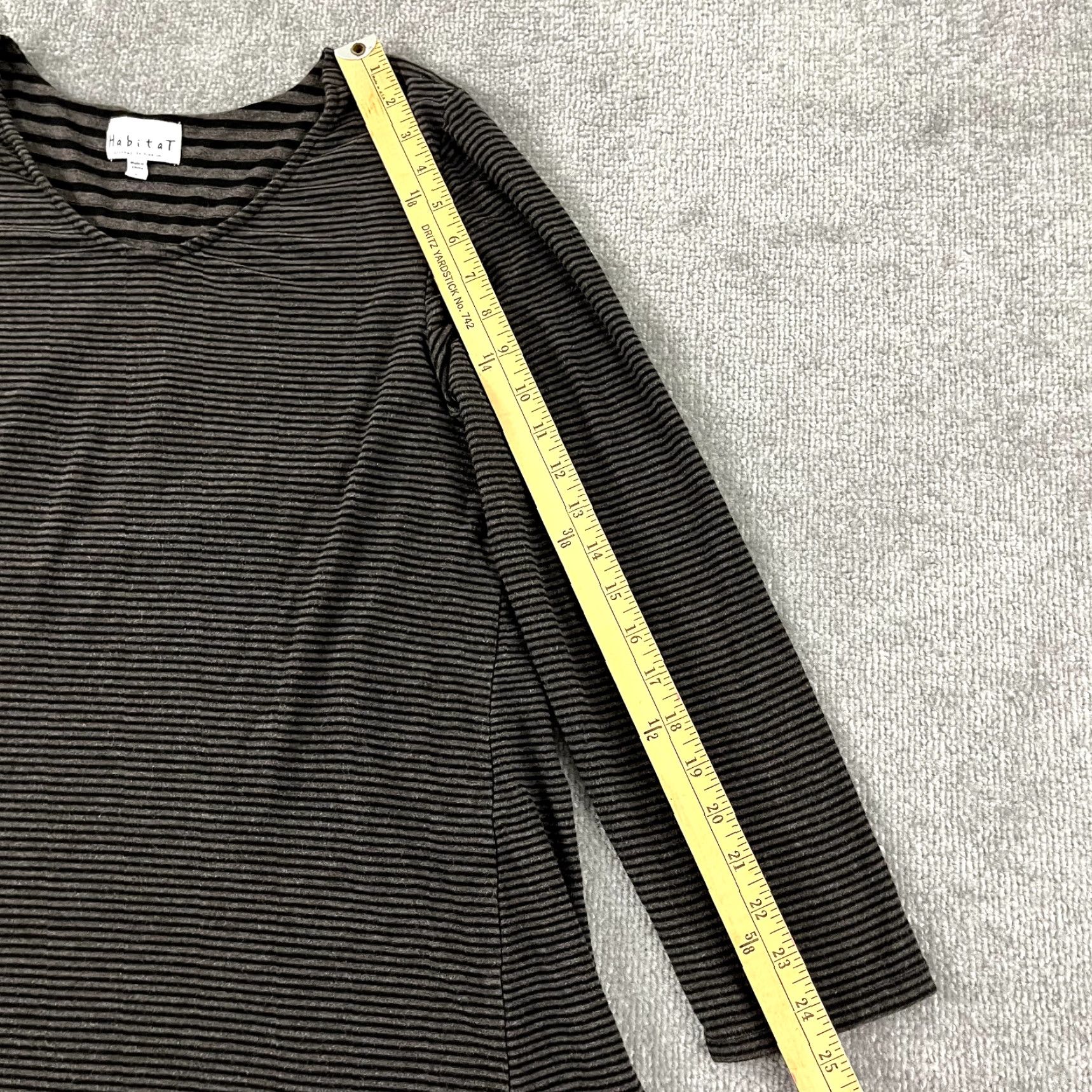 Habitat HABITAT Clothes To Live Shirt Womens Large Brown Black Striped Tunic Top Stretch Size L / US 10 / IT 46 - 7 Thumbnail