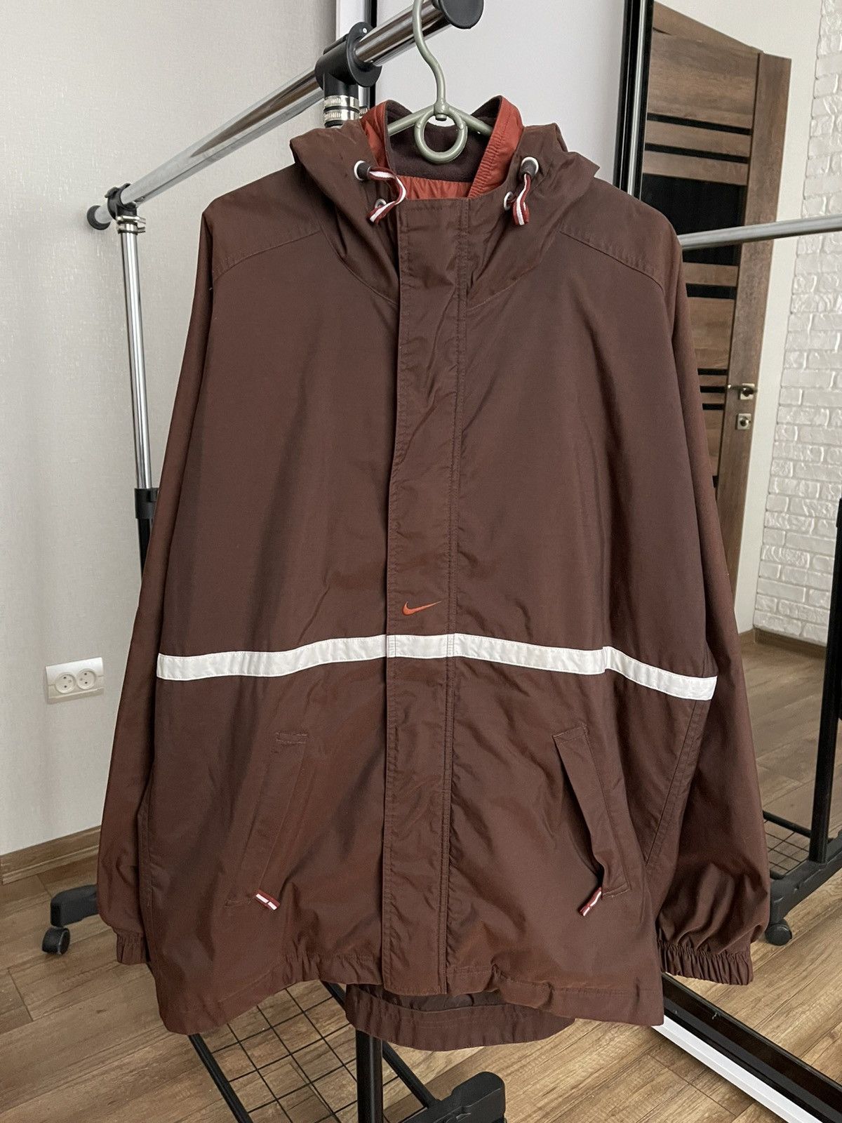 Other Nike Swoosh Vintage Zip Jacket Brown 90s Size US L / EU 52-54 / 3 - 2 Thumbnail