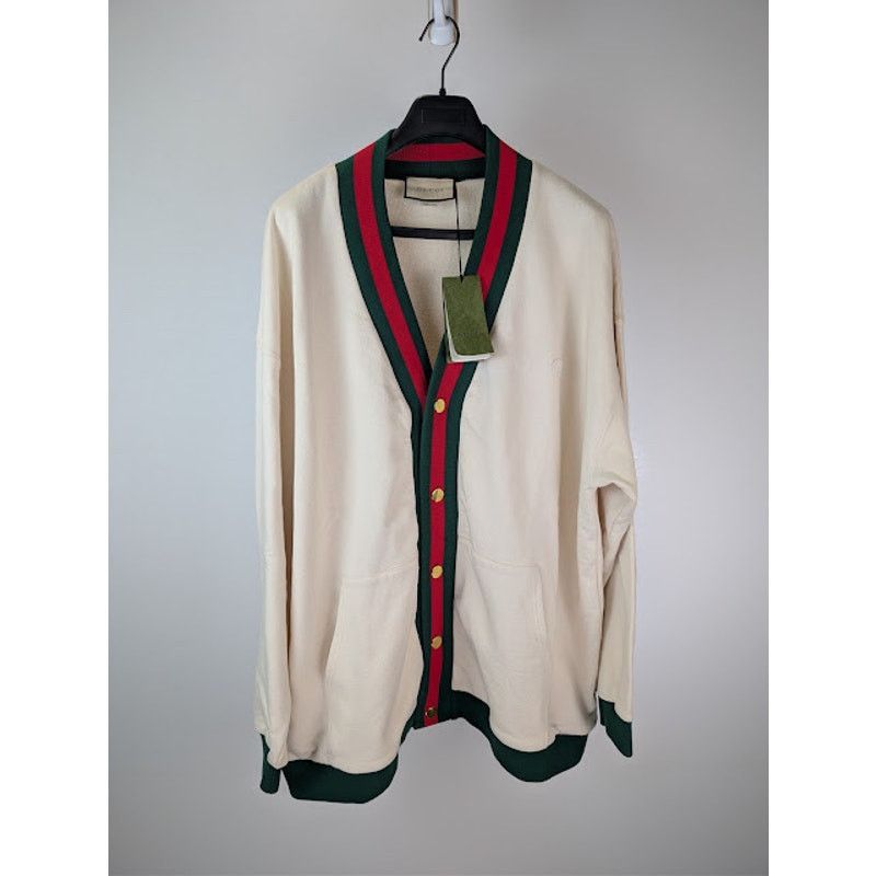 Gucci o1rshd1 Cardigan Medium Felted Cotton Jersey Natural / Mix Size US XXL / EU 58 / 5 - 8 Thumbnail