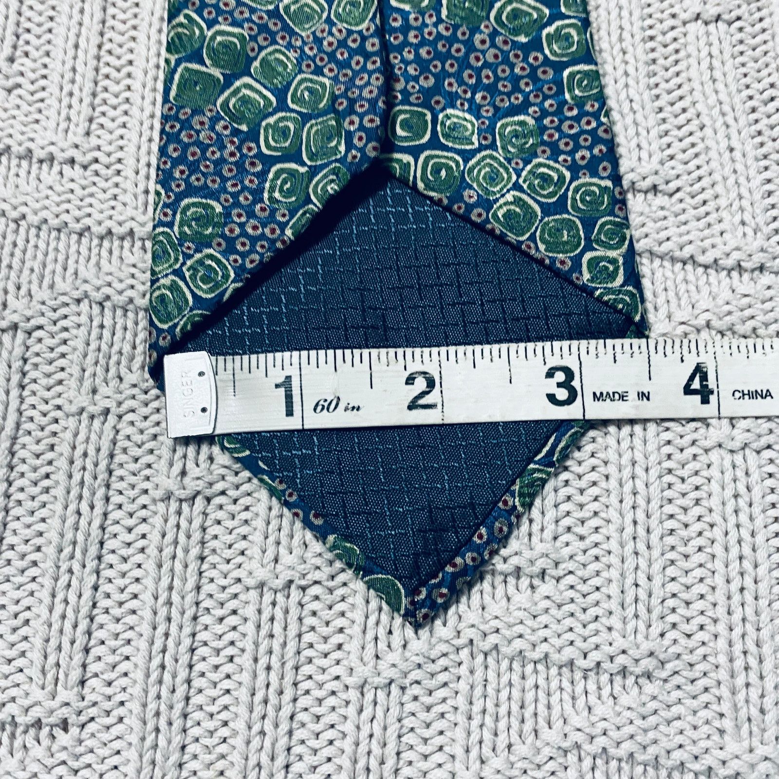 Dior Dior green and blue abstract Italian silk tie Size ONE SIZE - 5 Thumbnail