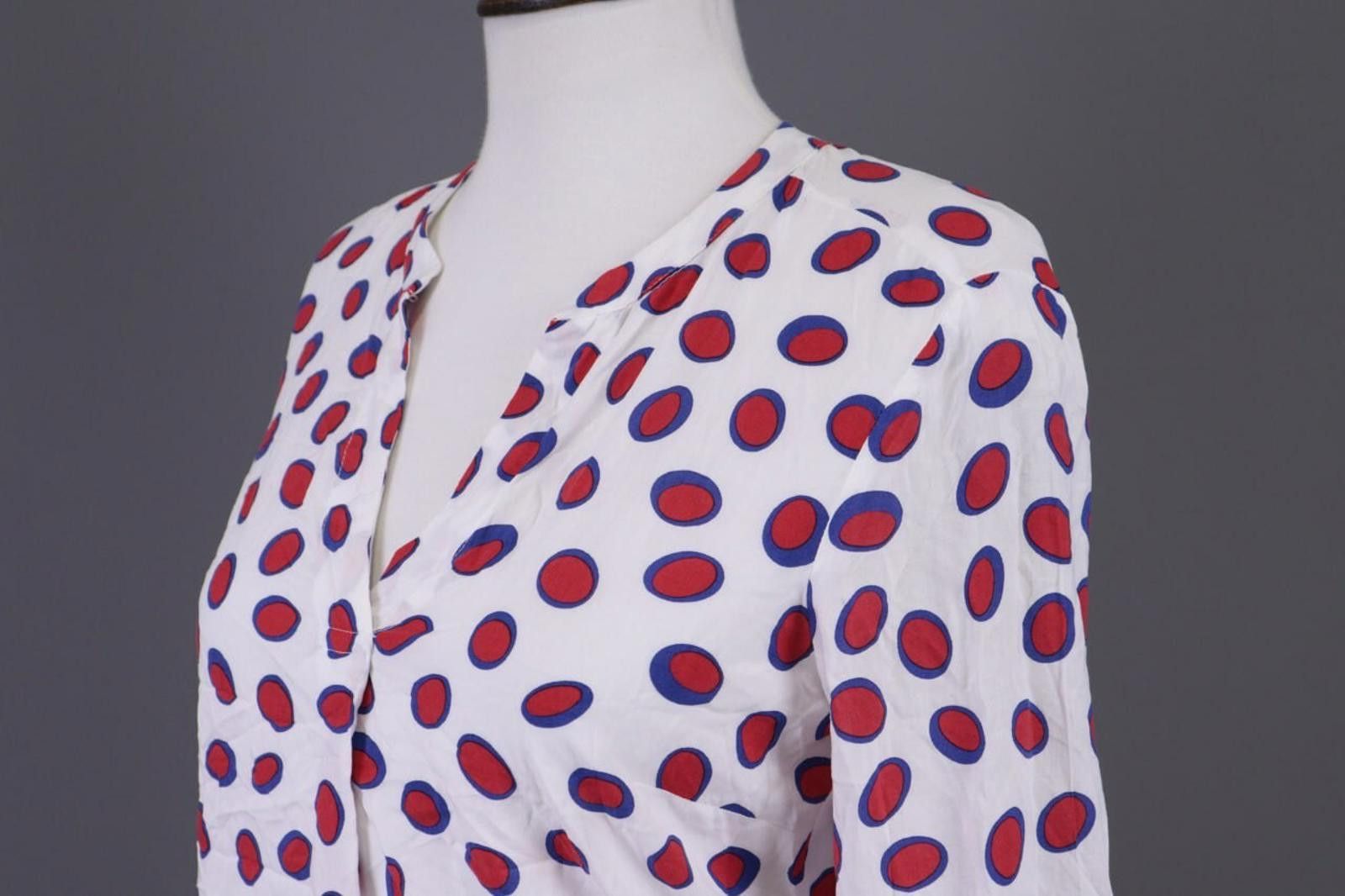 Designer Emily Van Den Bergh White Polka Dot Blouse Shirt Size 36 / S Size L / US 10 / IT 46 - 5 Thumbnail