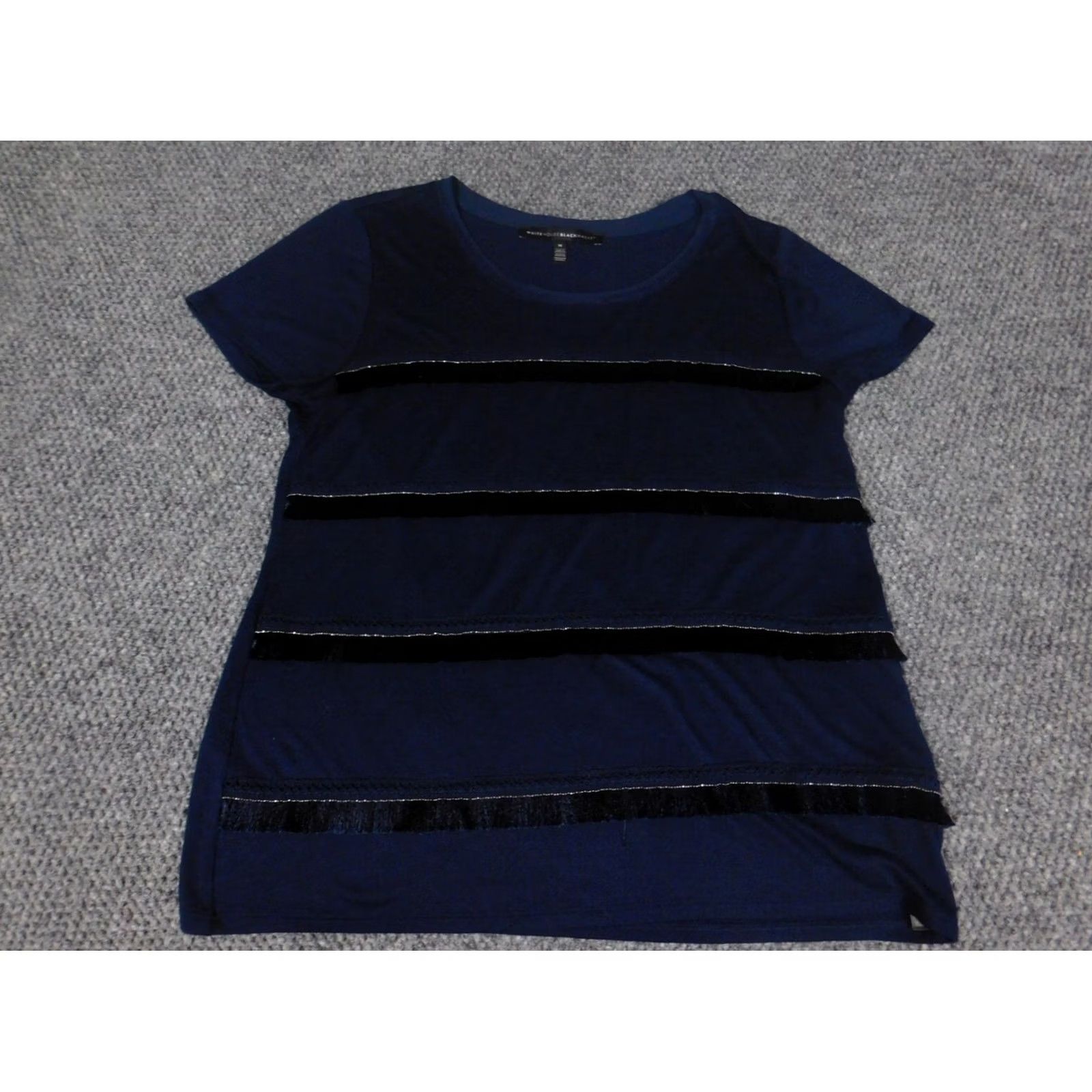 White House Black Market White House Black market Womens Blouse Medium blue stretch pullover Size M / US 6-8 / IT 42-44 - 2 Thumbnail